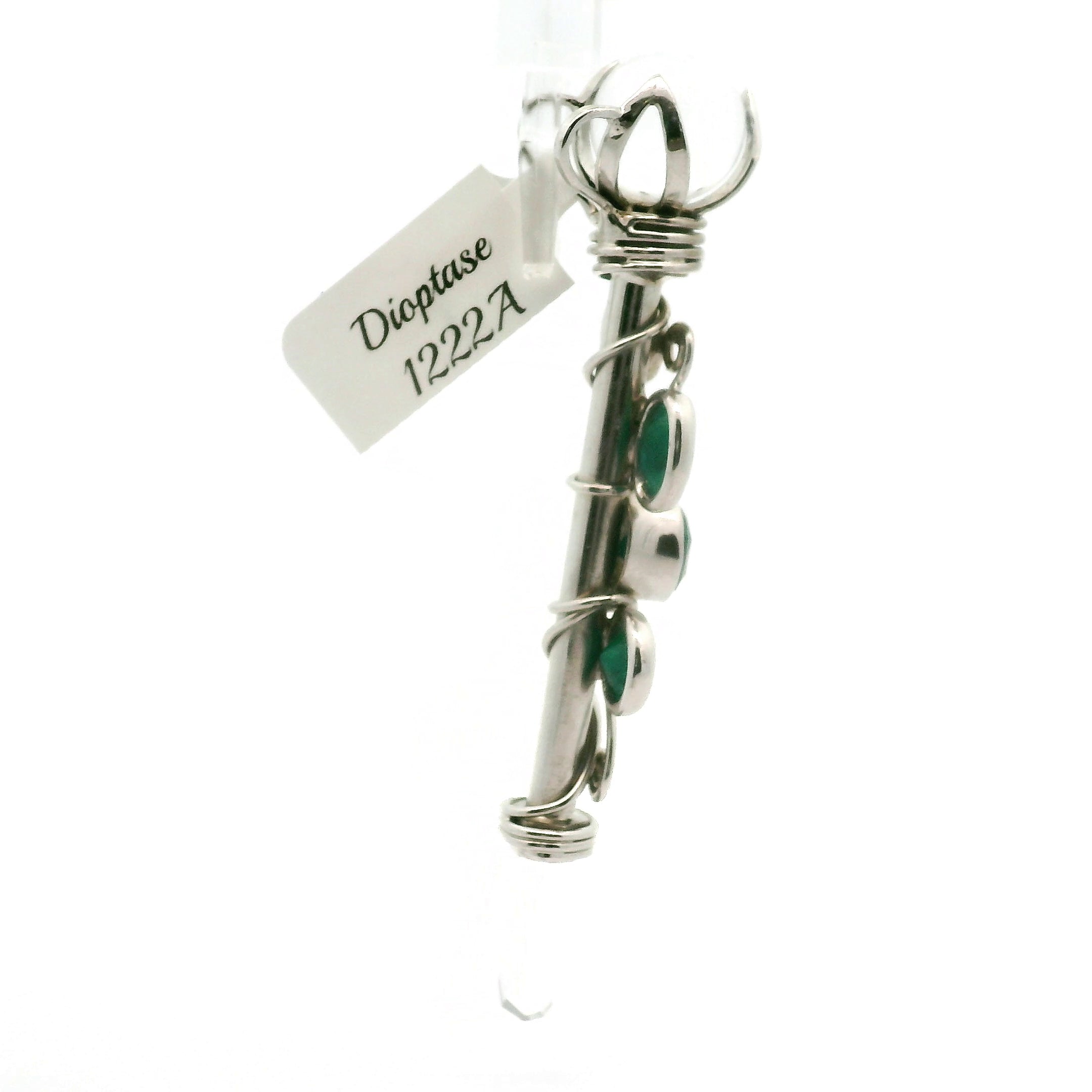 Dioptase Wandlet .925 Silver for New Beginnings, Protection and Manifestation