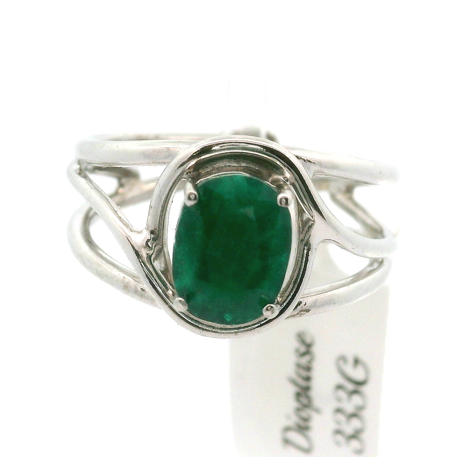 Dioptase Midi Cuff Ring, Adjustable .925 Silver Emotional Balance, Healthy Relationships and Love