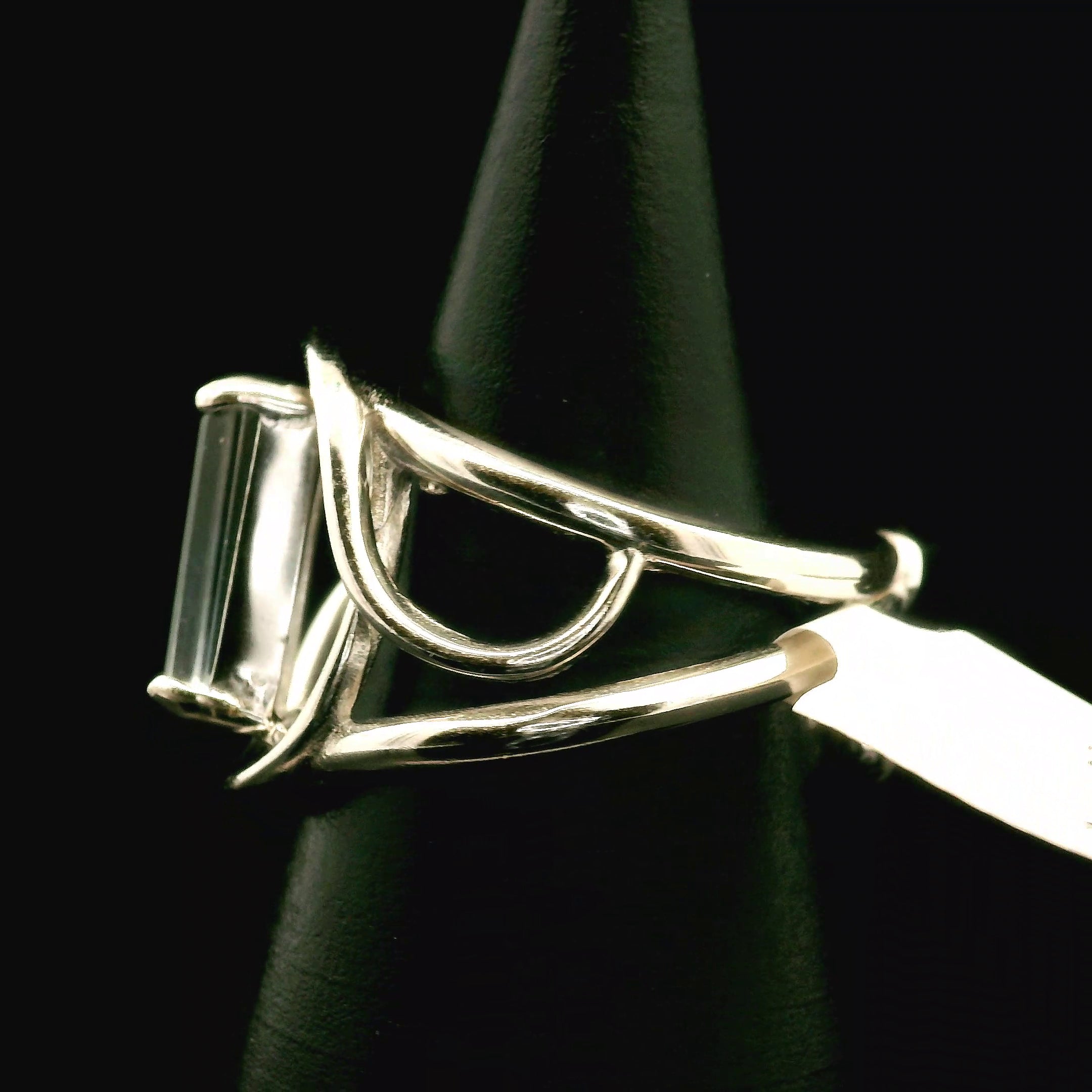 Ukrainian Blue Topaz Cuff Ring .925 Silver for Higher Levels of Awareness, Peaceful Communication and Clarity