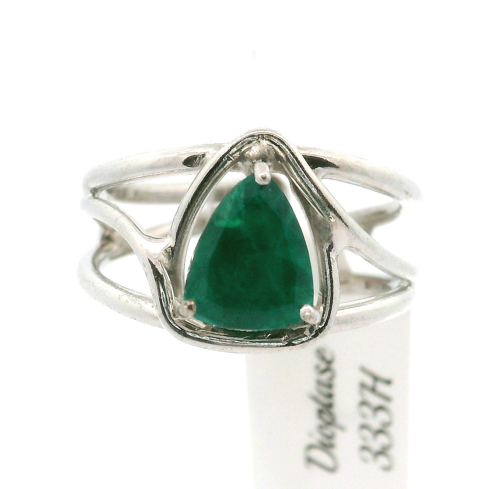 Dioptase Midi Cuff Ring, Adjustable .925 Silver Emotional Balance, Healthy Relationships and Love