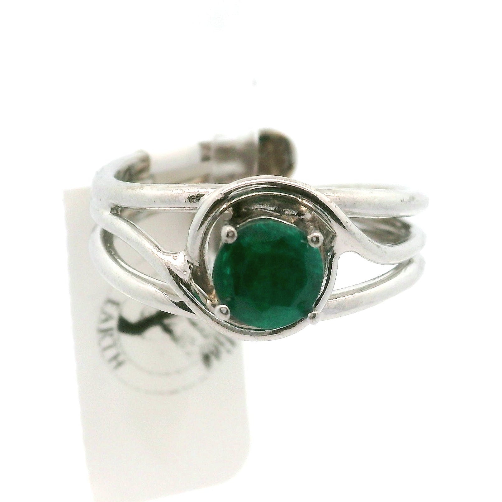 Dioptase Midi Cuff Ring, Adjustable .925 Silver Emotional Balance, Healthy Relationships and Love