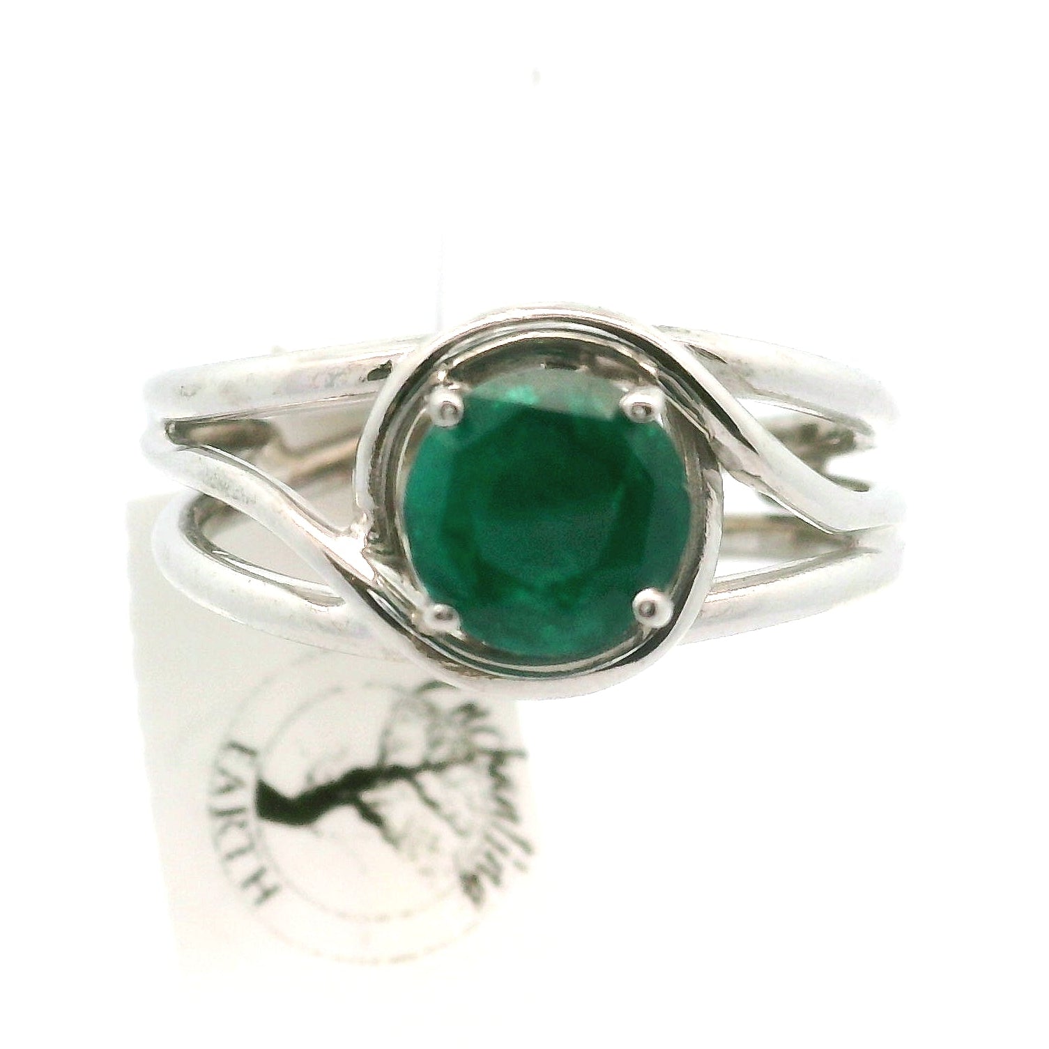 Dioptase Midi Cuff Ring, Adjustable .925 Silver Emotional Balance, Healthy Relationships and Love