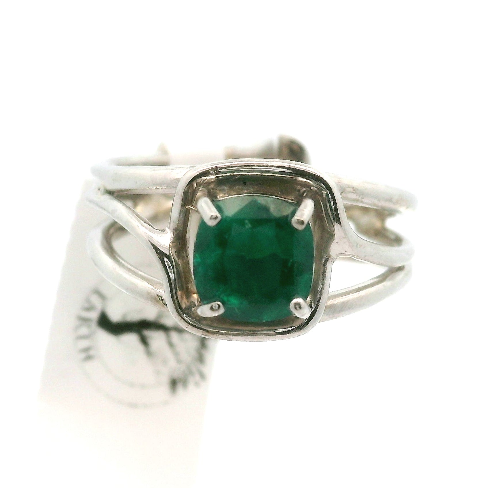 Dioptase Midi Cuff Ring, Adjustable .925 Silver Emotional Balance, Healthy Relationships and Love