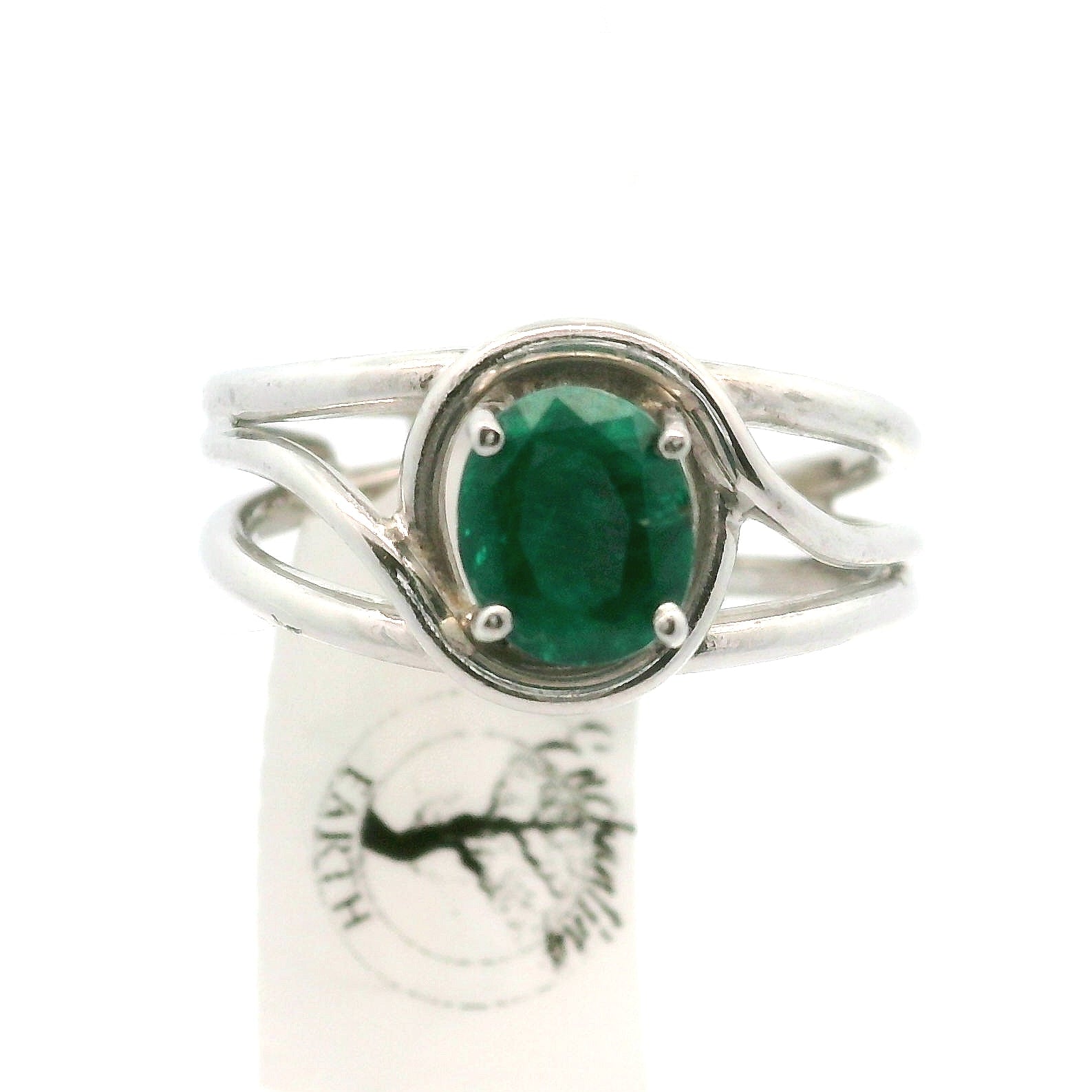 Dioptase Midi Cuff Ring, Adjustable .925 Silver Emotional Balance, Healthy Relationships and Love