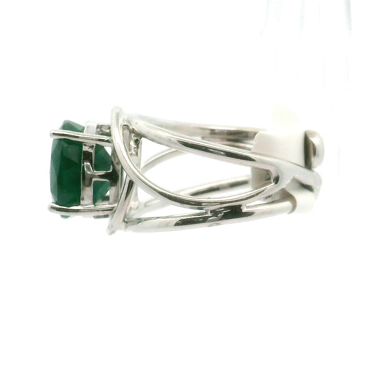 Dioptase Cuff Ring, Adjustable .925 Silver Emotional Balance, Healthy Relationships and Love