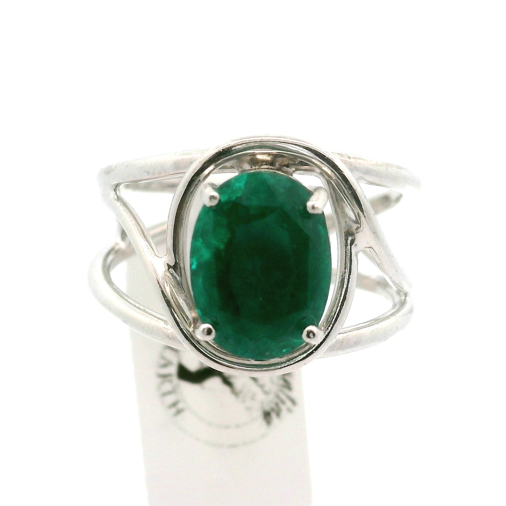 Dioptase Cuff Ring, Adjustable .925 Silver Emotional Balance, Healthy Relationships and Love