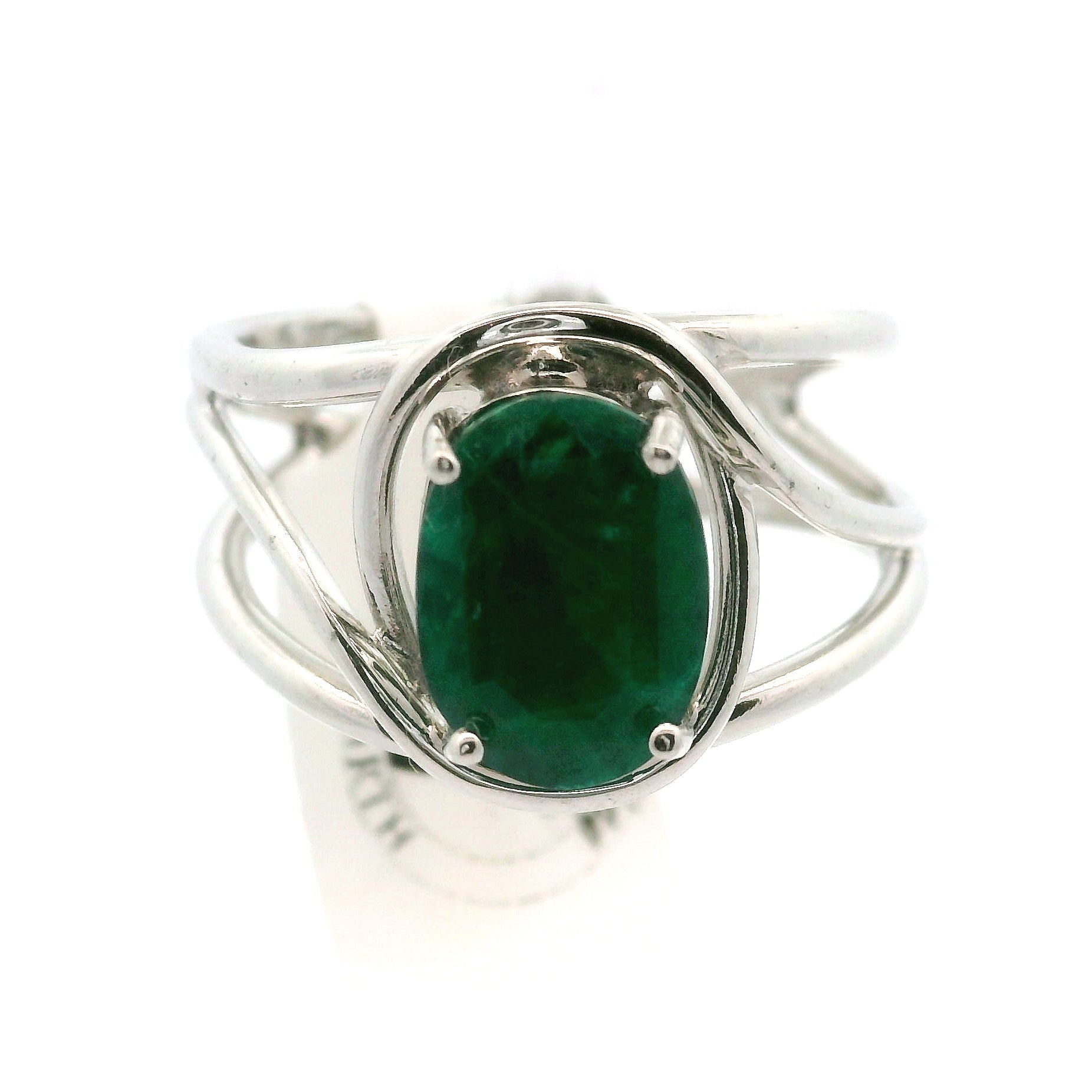 Dioptase Cuff Ring, Adjustable .925 Silver Emotional Balance, Healthy Relationships and Love