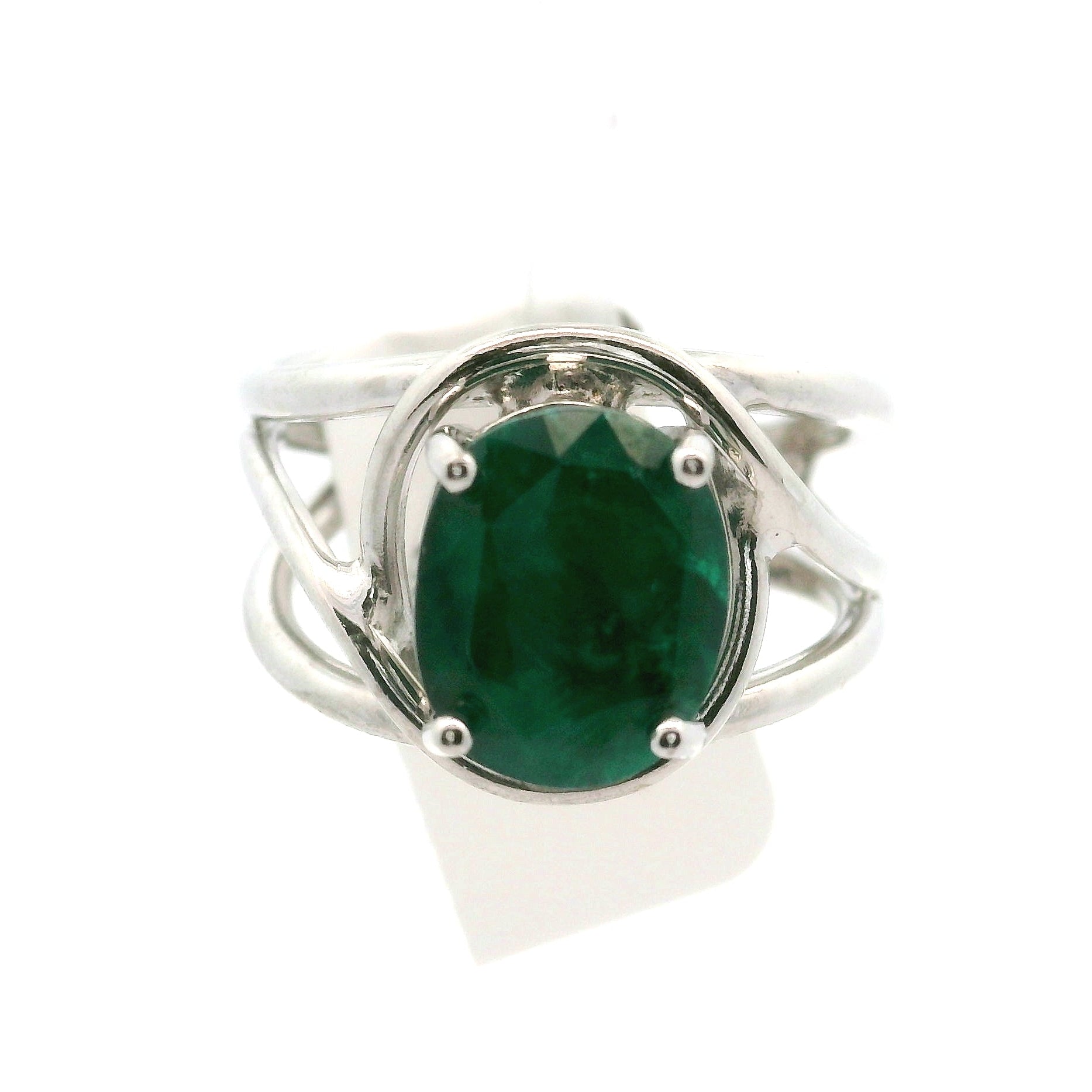 Dioptase Cuff Ring, Adjustable .925 Silver Emotional Balance, Healthy Relationships and Love
