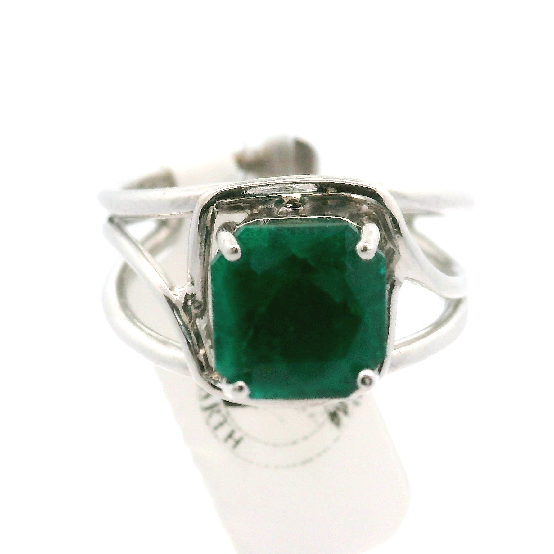 Dioptase Cuff Ring, Adjustable .925 Silver Emotional Balance, Healthy Relationships and Love
