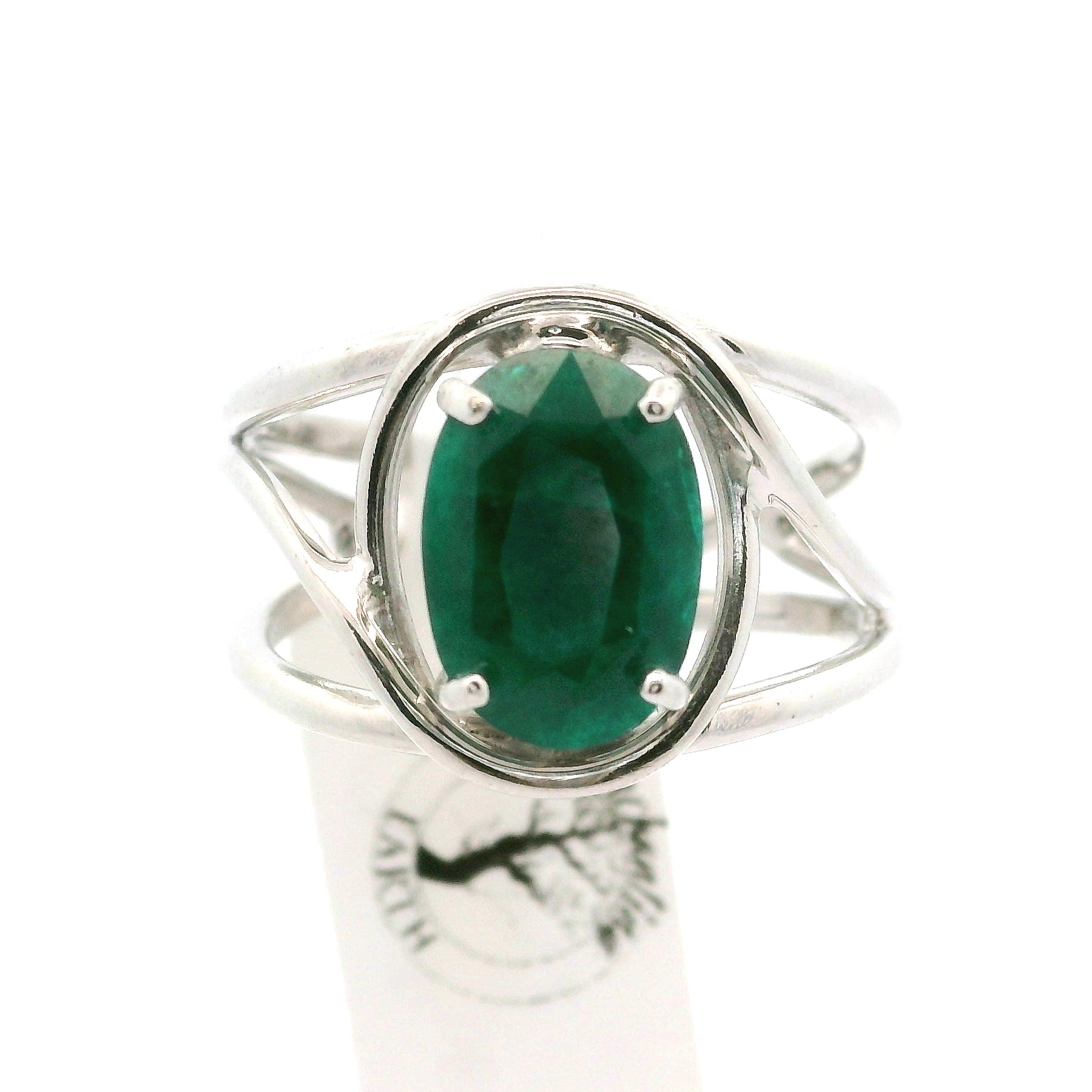 Dioptase Cuff Ring, Adjustable .925 Silver Emotional Balance, Healthy Relationships and Love