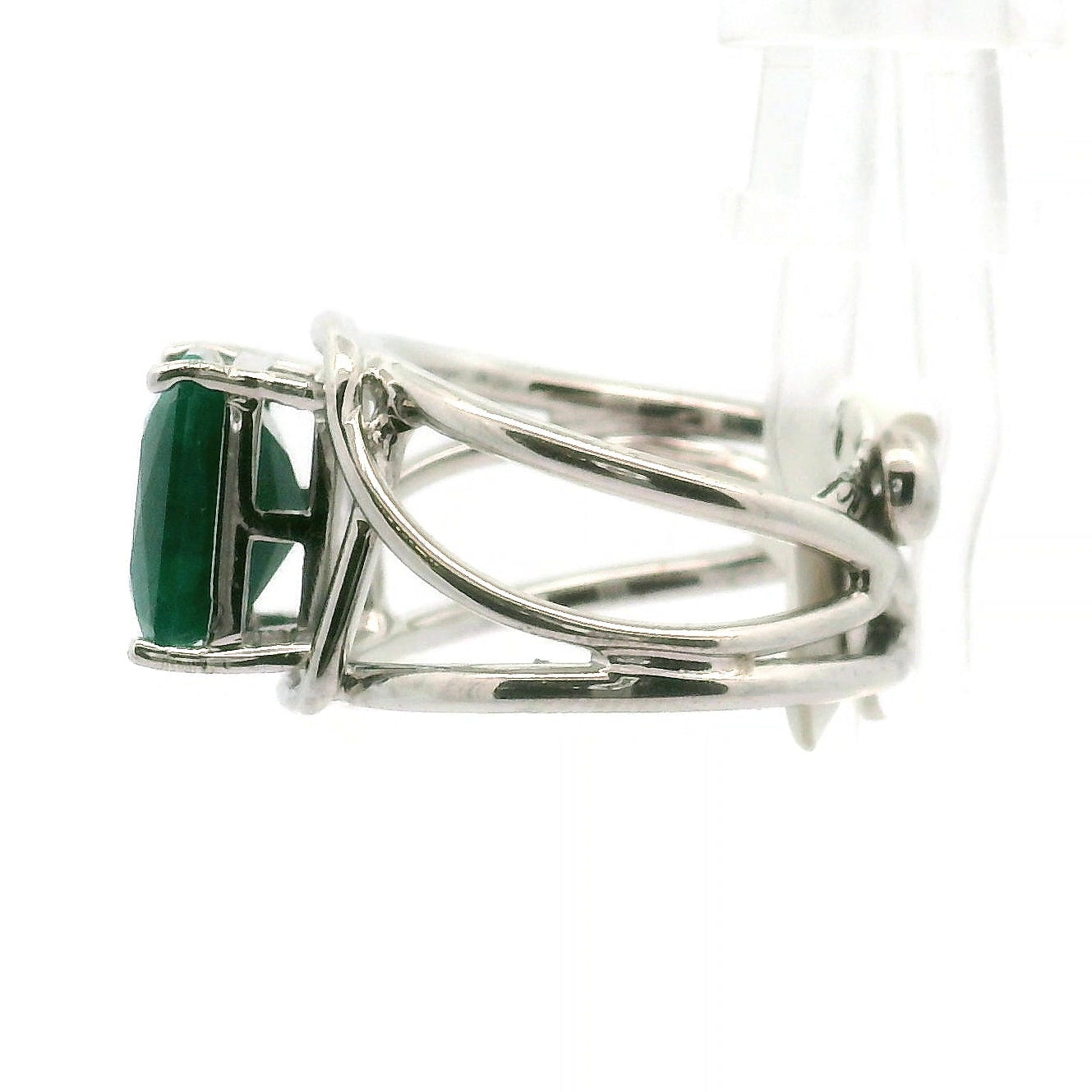 Dioptase Cuff Ring, Adjustable .925 Silver Emotional Balance, Healthy Relationships and Love