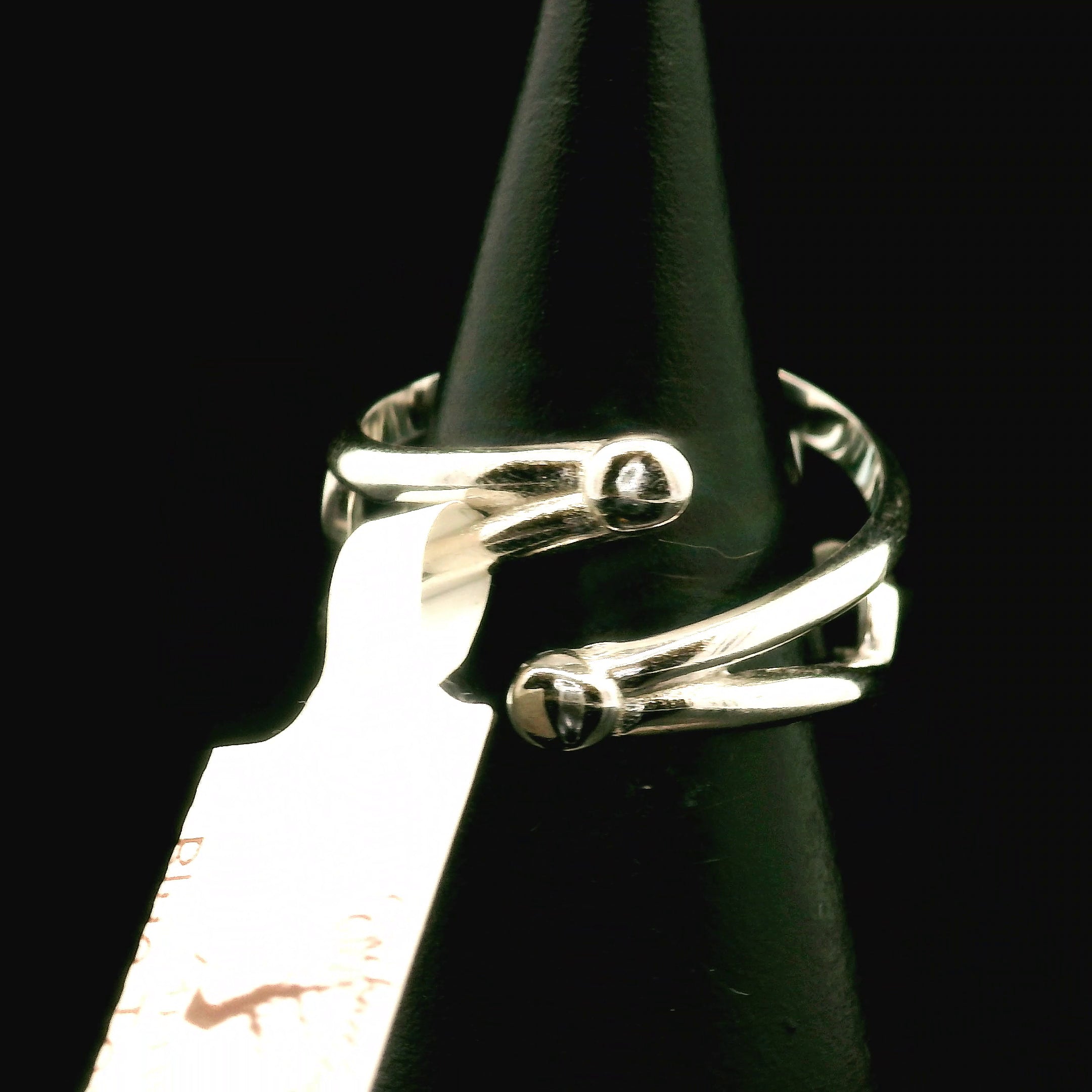 Blue Topaz Cuff Ring .925 Silver for Higher Levels of Awareness, Peaceful Communication and Clarity