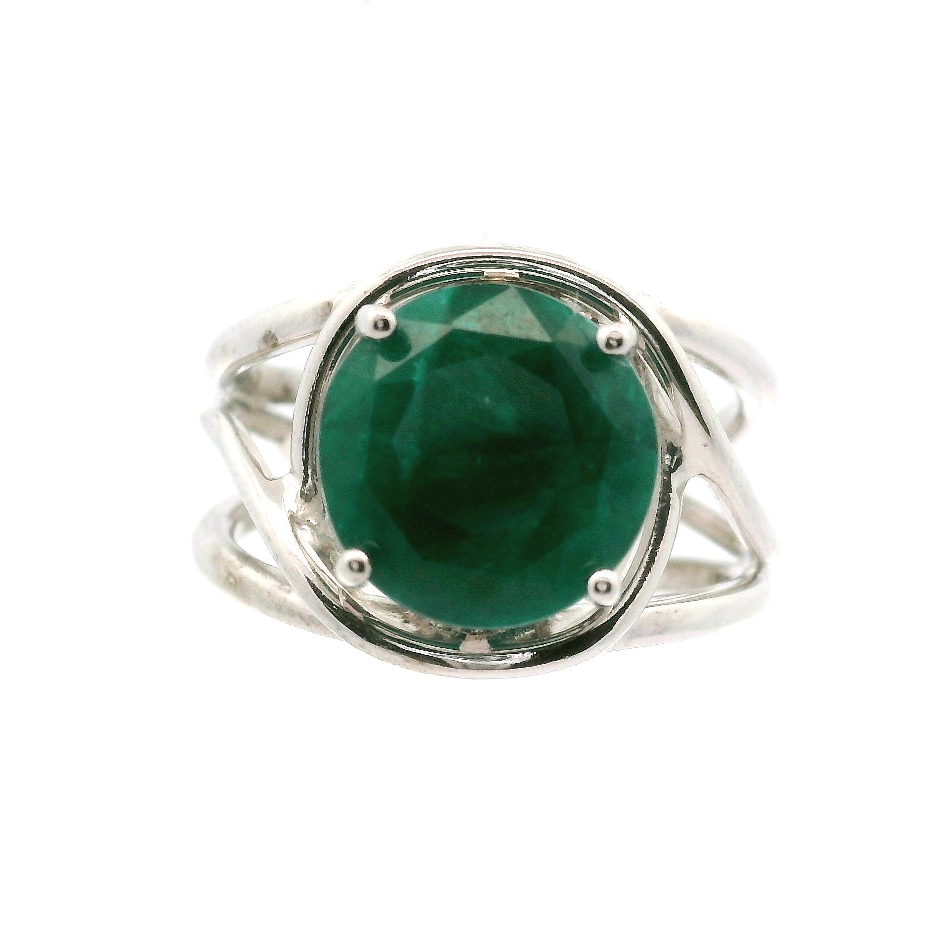 Dioptase Cuff Ring, Adjustable .925 Silver Emotional Balance, Healthy Relationships and Love