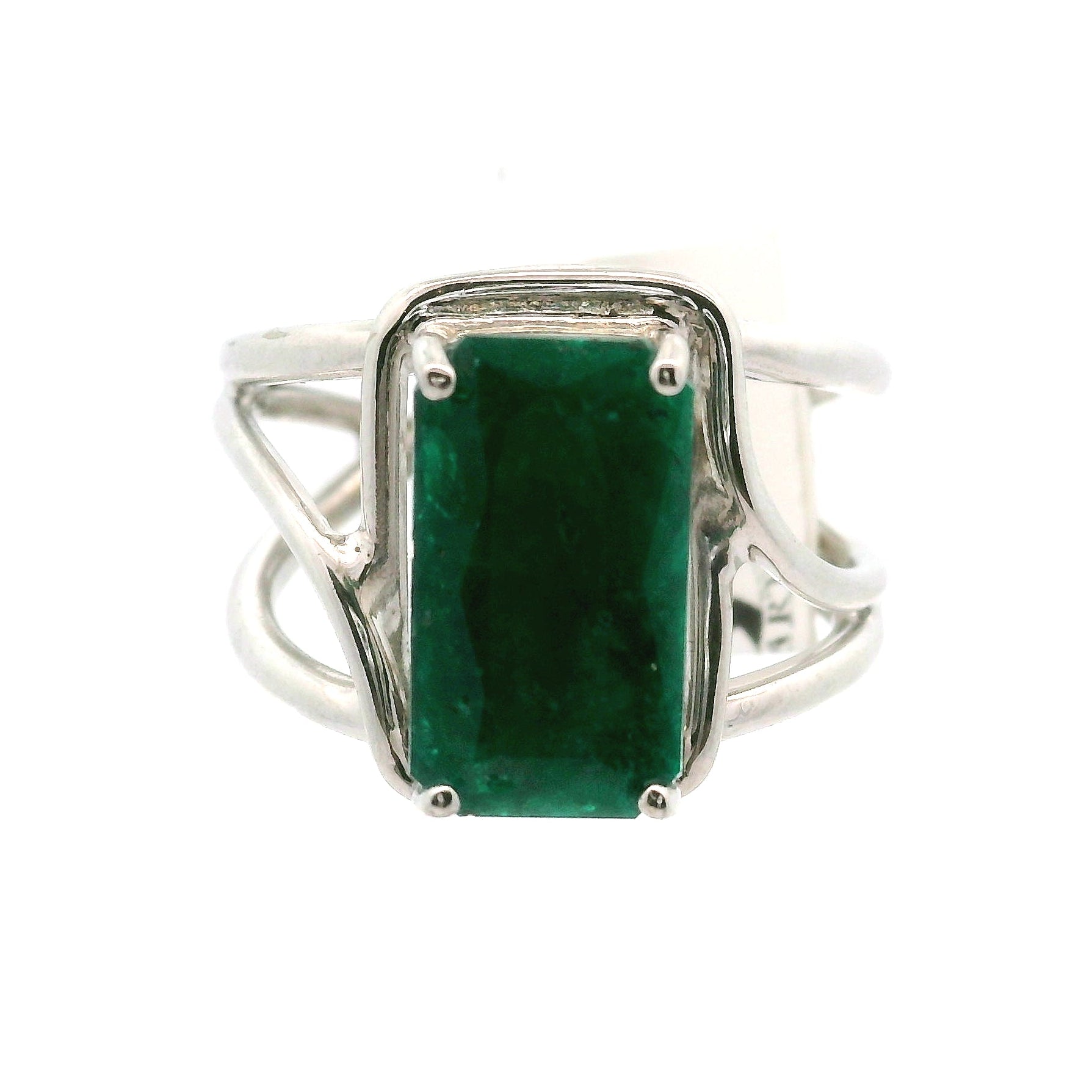Dioptase Cuff Ring, Adjustable .925 Silver Emotional Balance, Healthy Relationships and Love