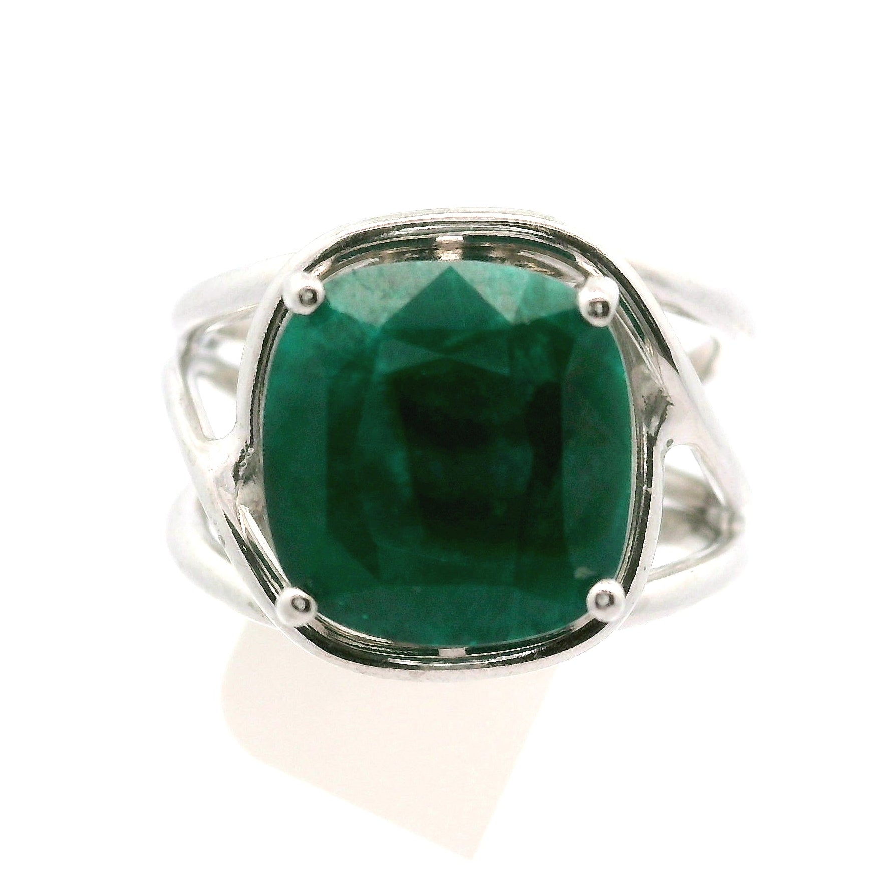 Dioptase Cuff Ring, Adjustable .925 Silver Emotional Balance, Healthy Relationships and Love