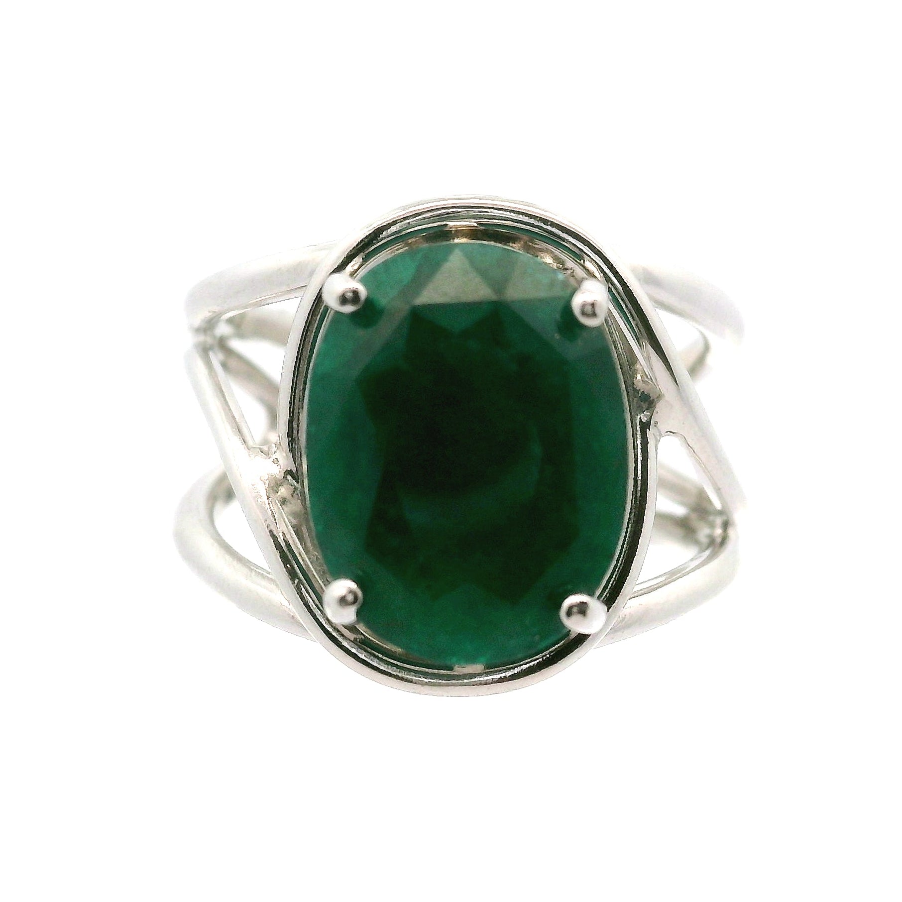Dioptase Cuff Ring, Adjustable .925 Silver Emotional Balance, Healthy Relationships and Love