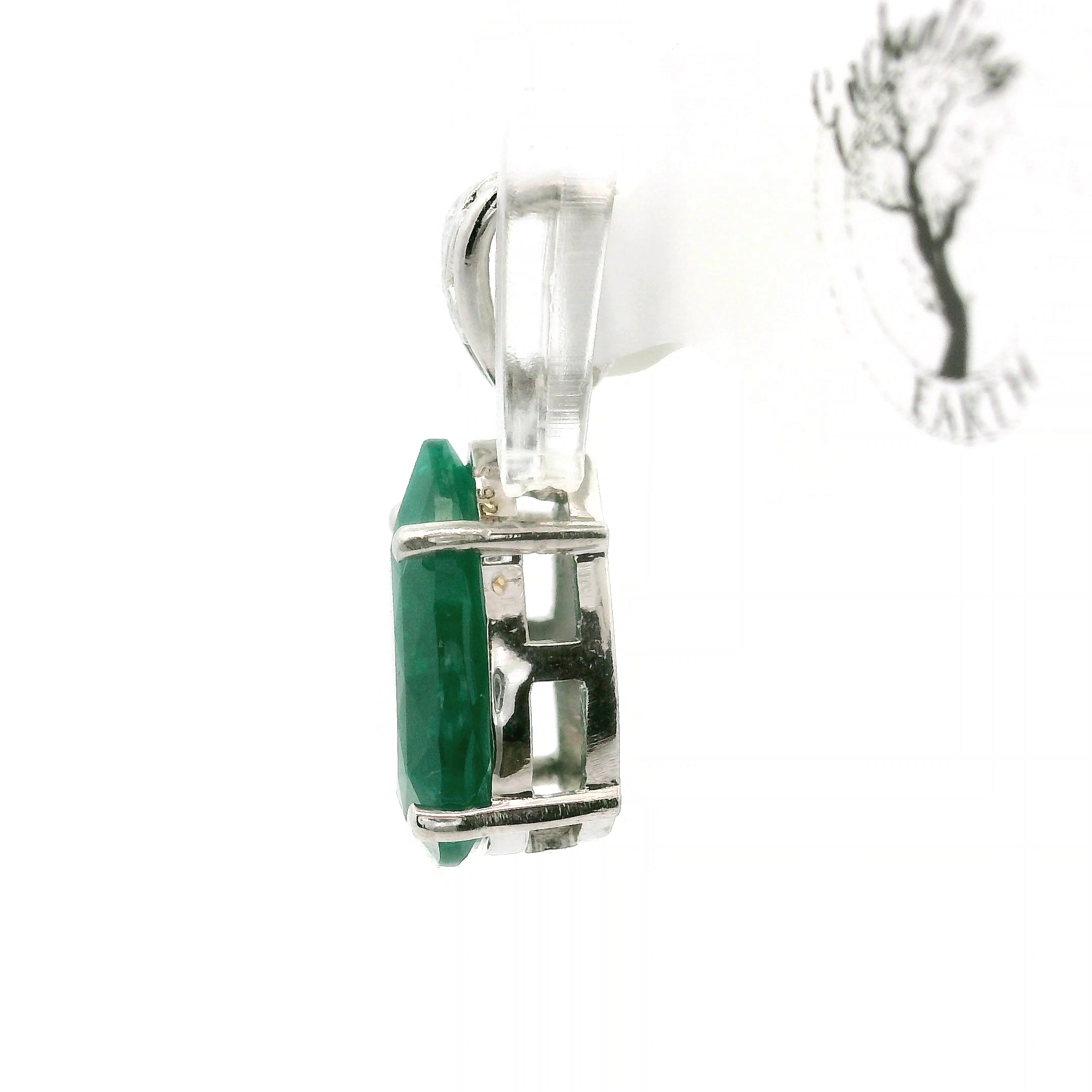 Dioptase Pendant in .925 Silver for Emotional Balance, Healthy Relationships and Love