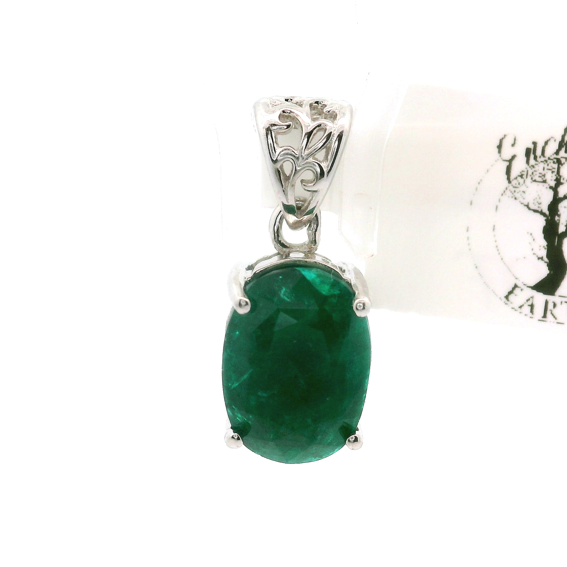 Dioptase Pendant in .925 Silver for Emotional Balance, Healthy Relationships and Love