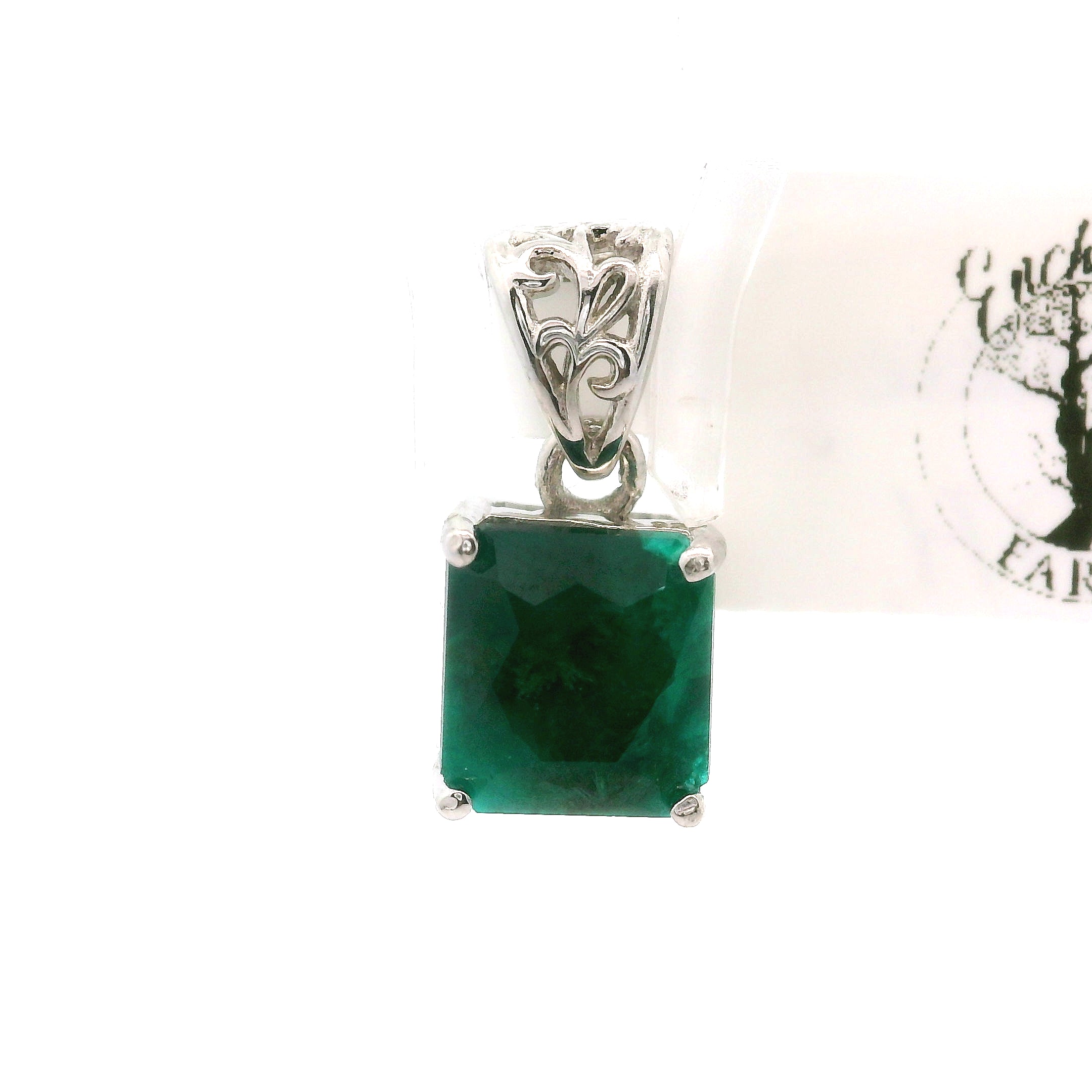 Dioptase Pendant in .925 Silver for Emotional Balance, Healthy Relationships and Love