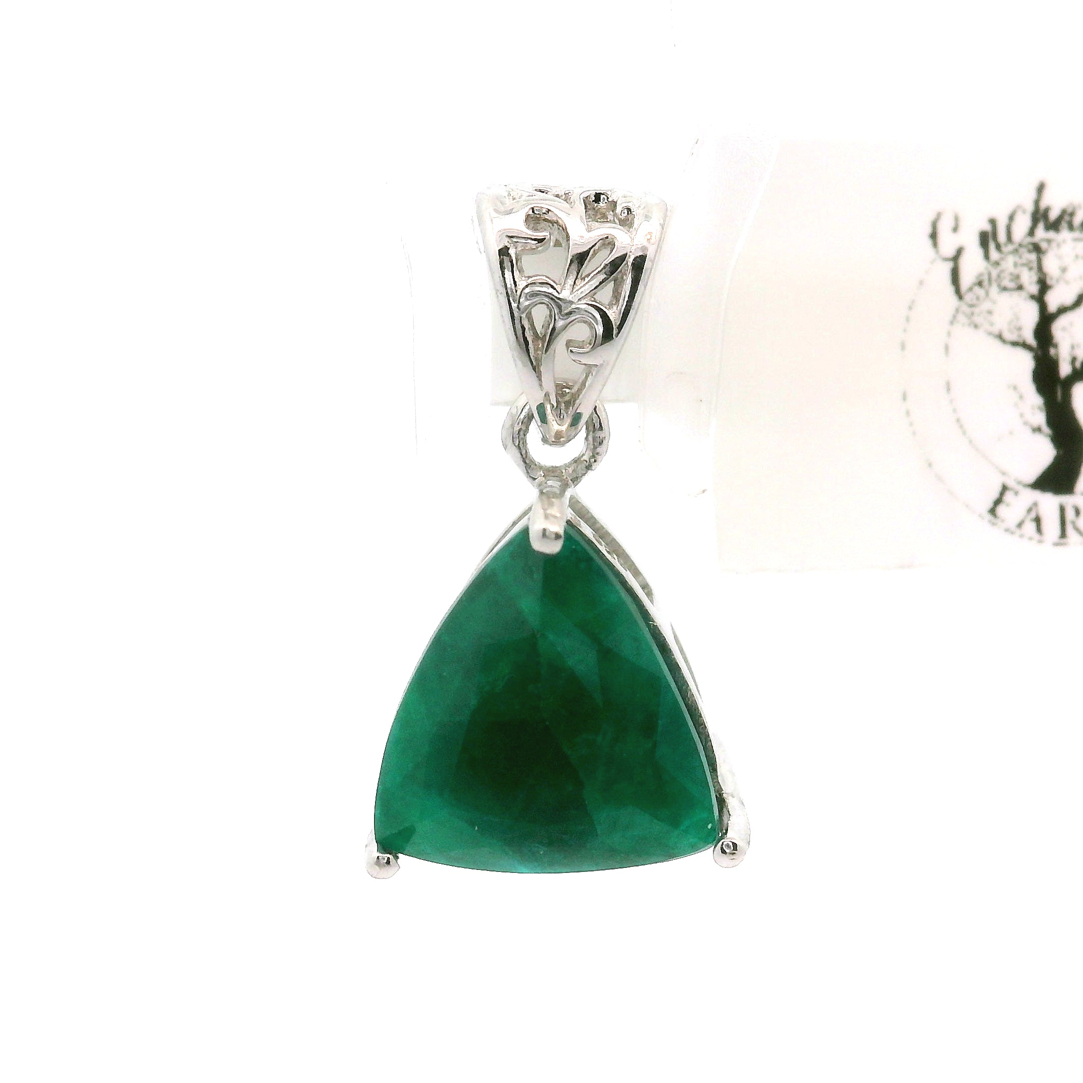 Dioptase Pendant in .925 Silver for Emotional Balance, Healthy Relationships and Love