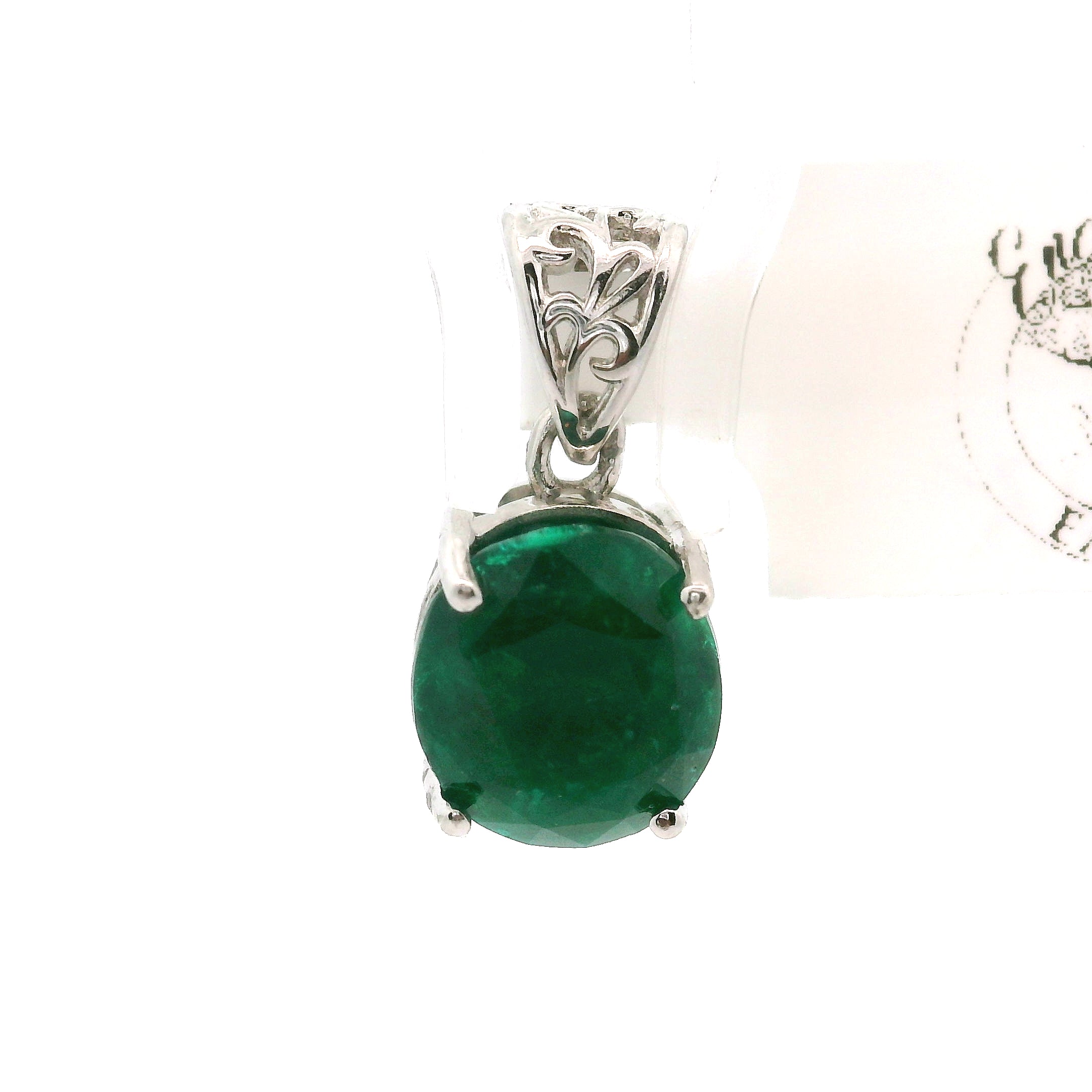 Dioptase Pendant in .925 Silver for Emotional Balance, Healthy Relationships and Love