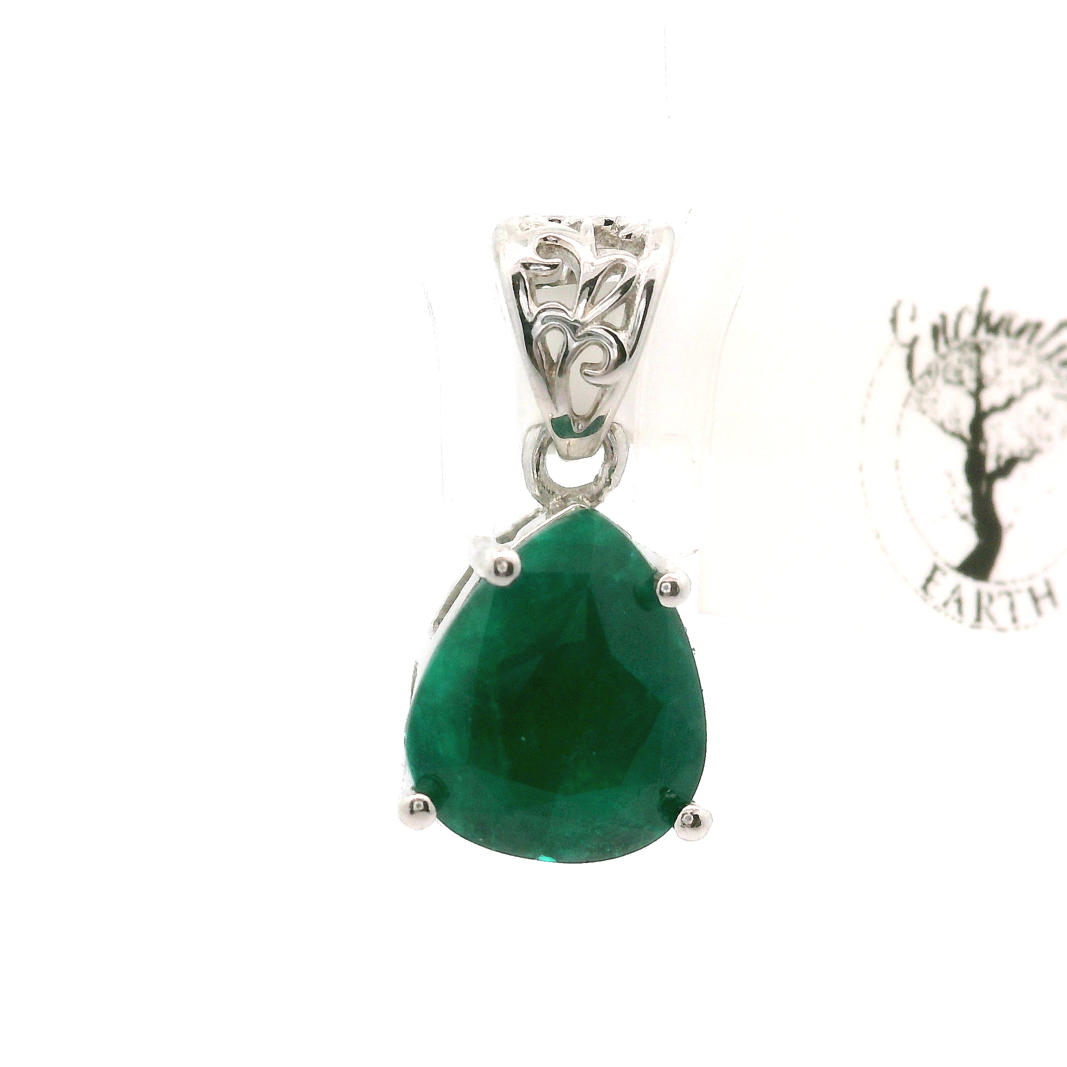 Dioptase Pendant in .925 Silver for Emotional Balance, Healthy Relationships and Love