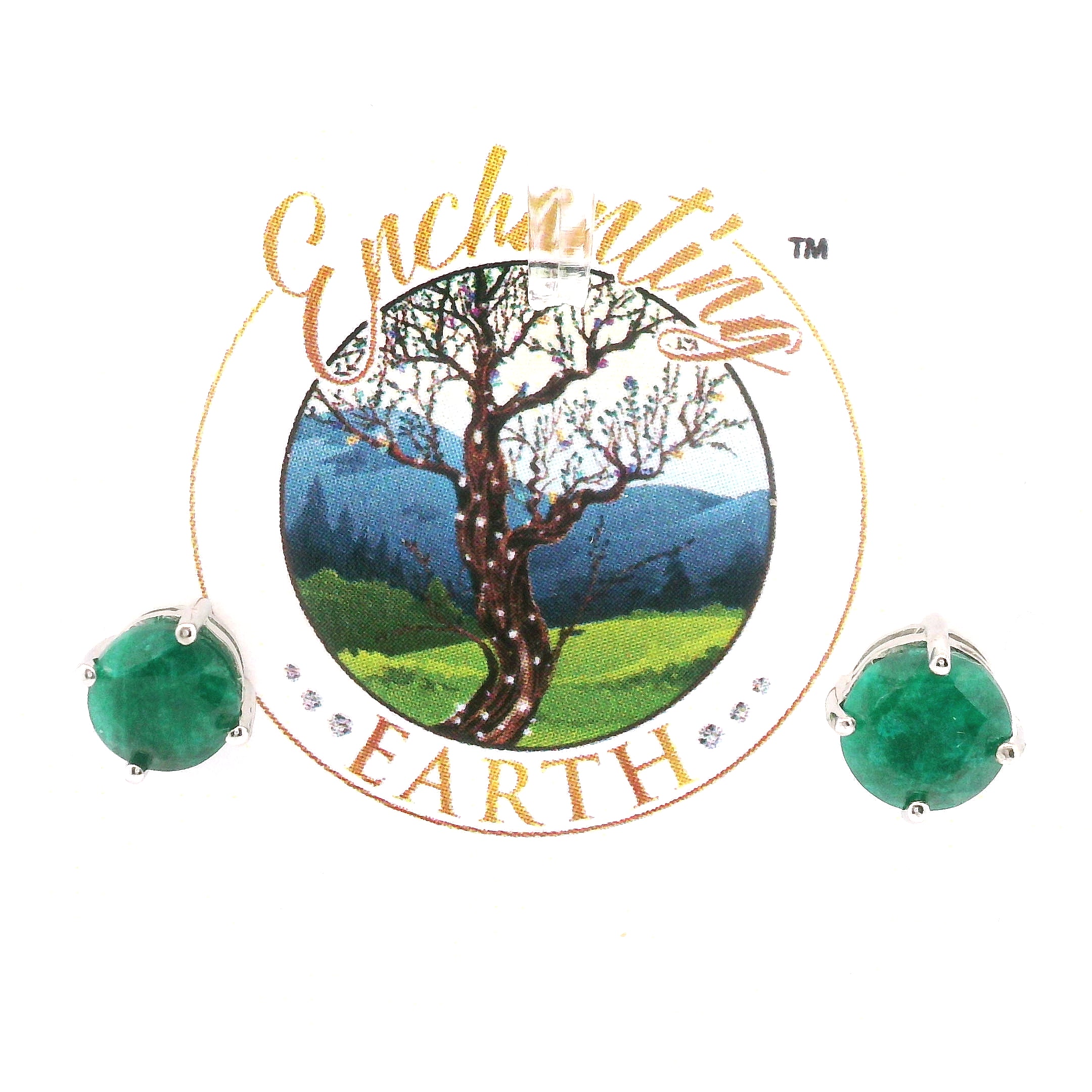 Dioptase Earrings in .925 Silver Emotional Balance, Healthy Relationships and Love