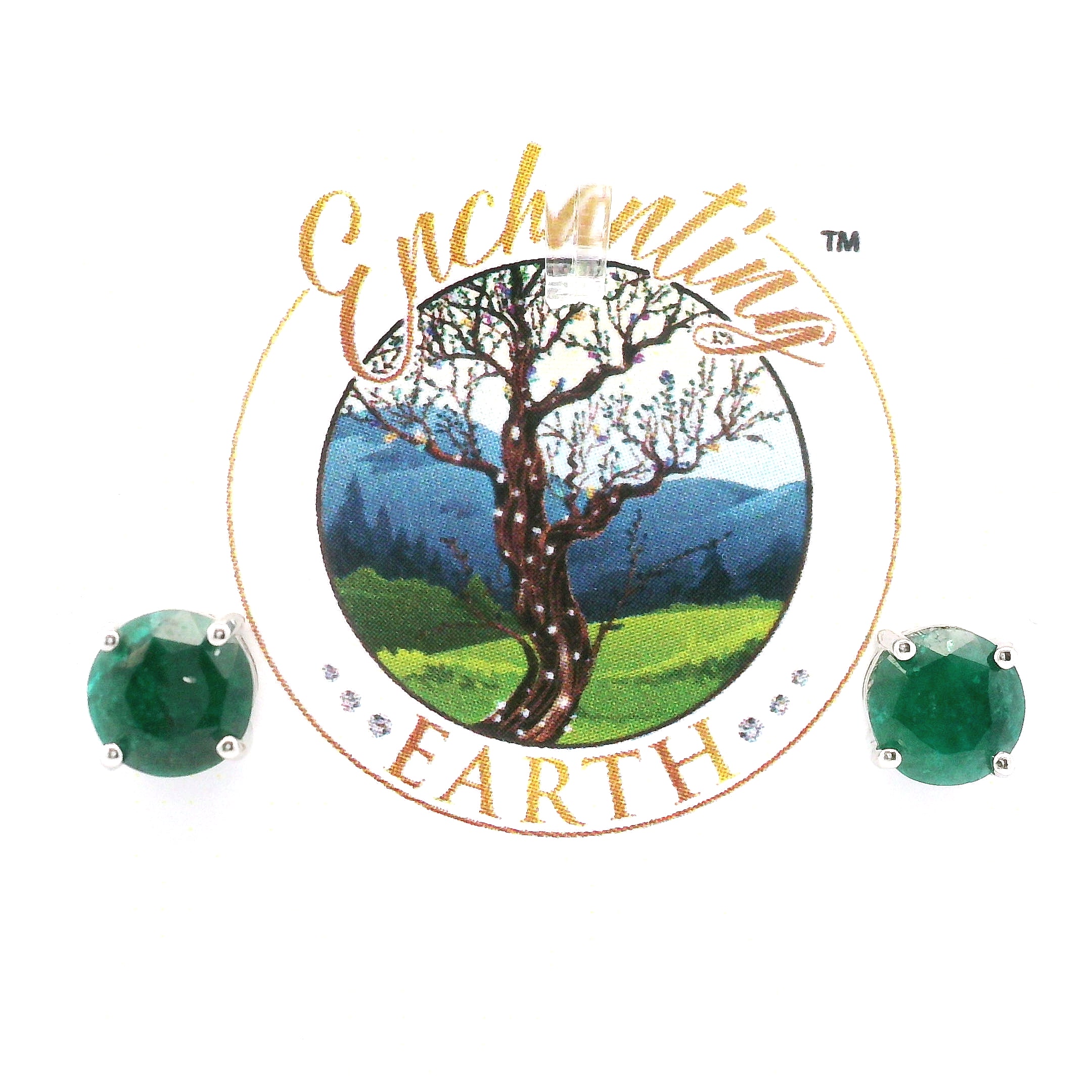 Dioptase Earrings in .925 Silver Emotional Balance, Healthy Relationships and Love