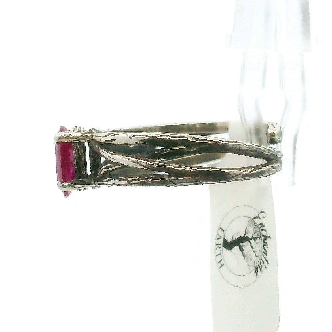 Bad Witch Ruby Cuff Ring .925 Silver for Empowerment, Love and Passion