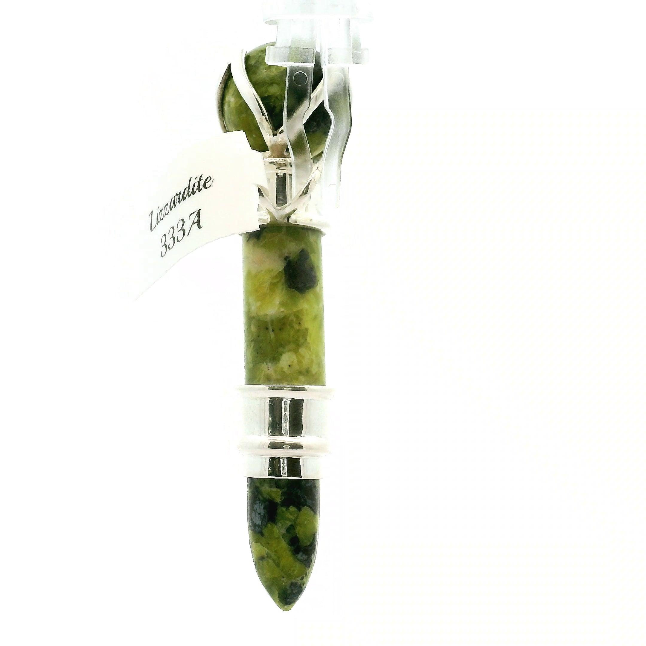 Lizardite Wandlet Wand Pendant .925 Silver for Connecting to Earth and Abundance
