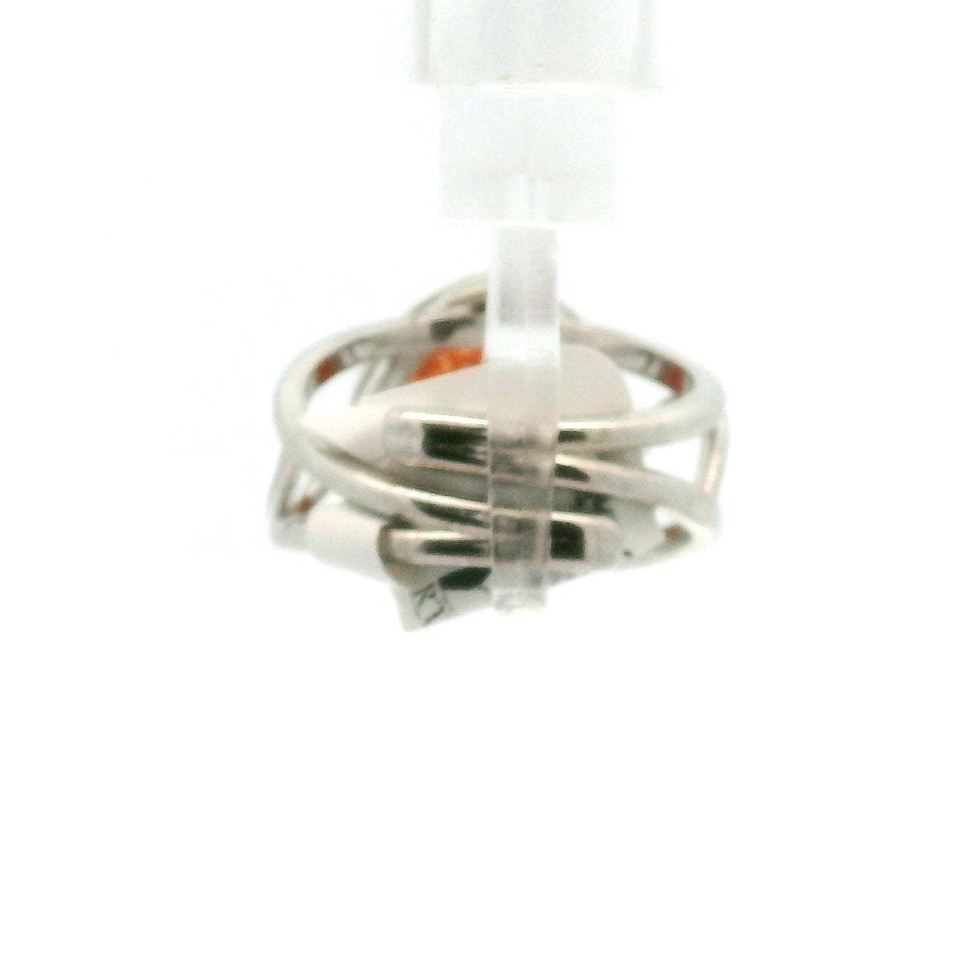 Sunstone and Spessartine Garnet Pavé Cuff Ring .925 Silver for Manifesting Wealth and Abundance