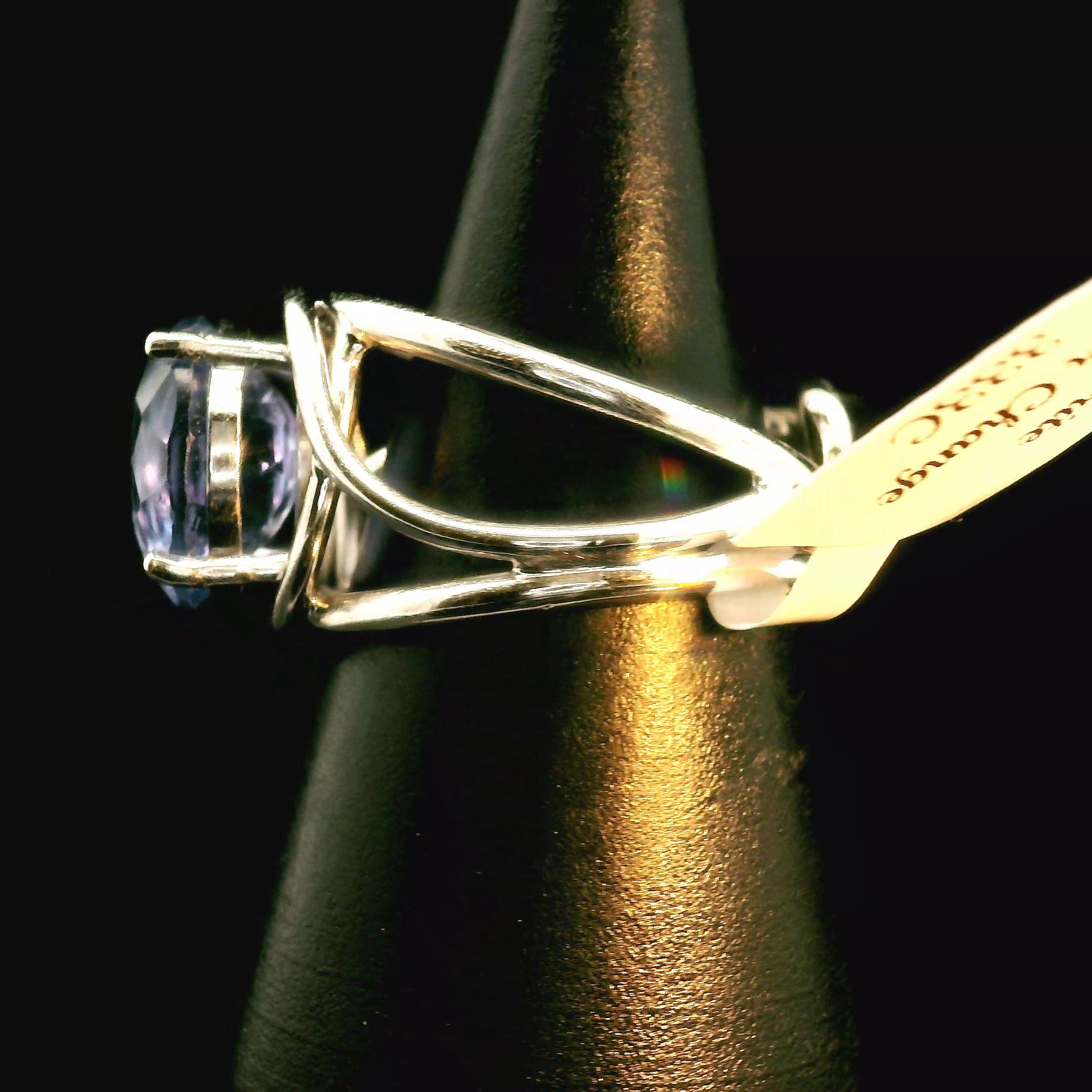 Blue Color Changing Fluorite Cuff Ring .925 Silver for Inspiration, Focus and Wisdom