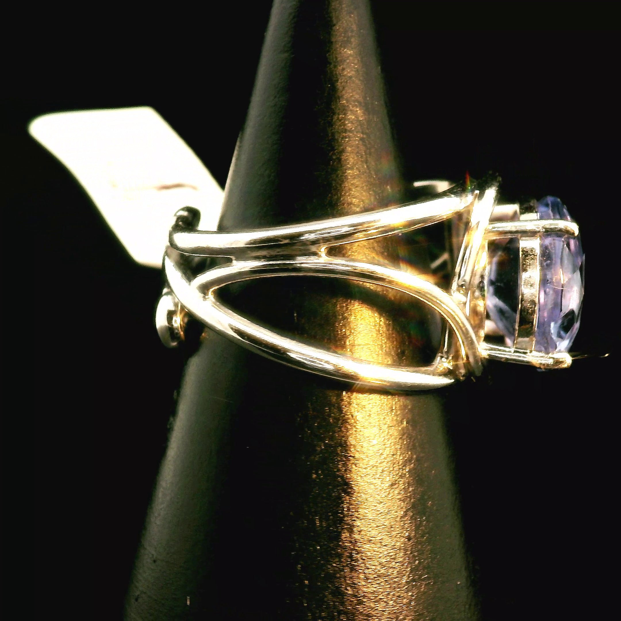 Blue Color Changing Fluorite Cuff Ring .925 Silver for Inspiration, Focus and Wisdom