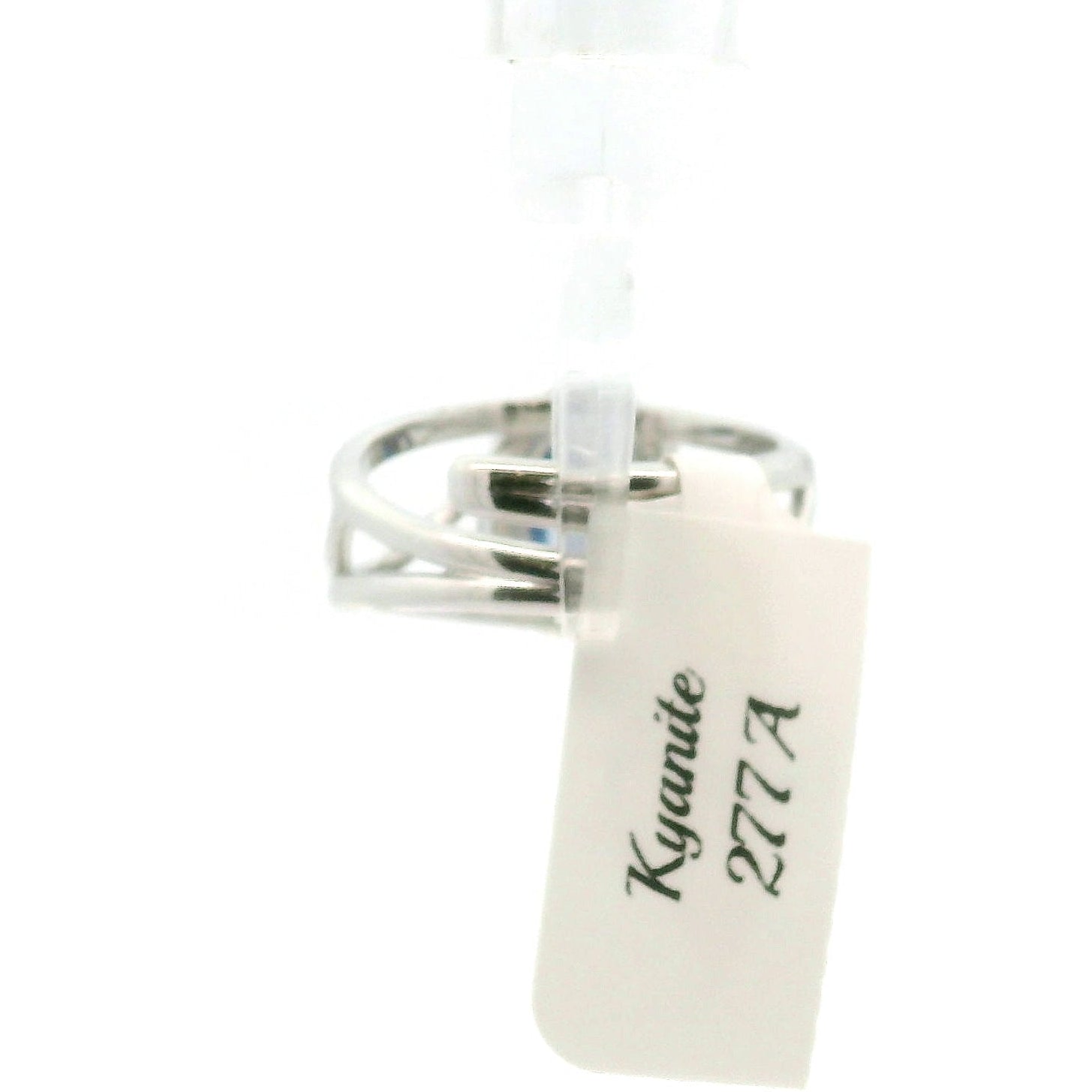 Blue Kyanite Pavé Cuff Ring .925 Silver for Energetic Clearing and Purification