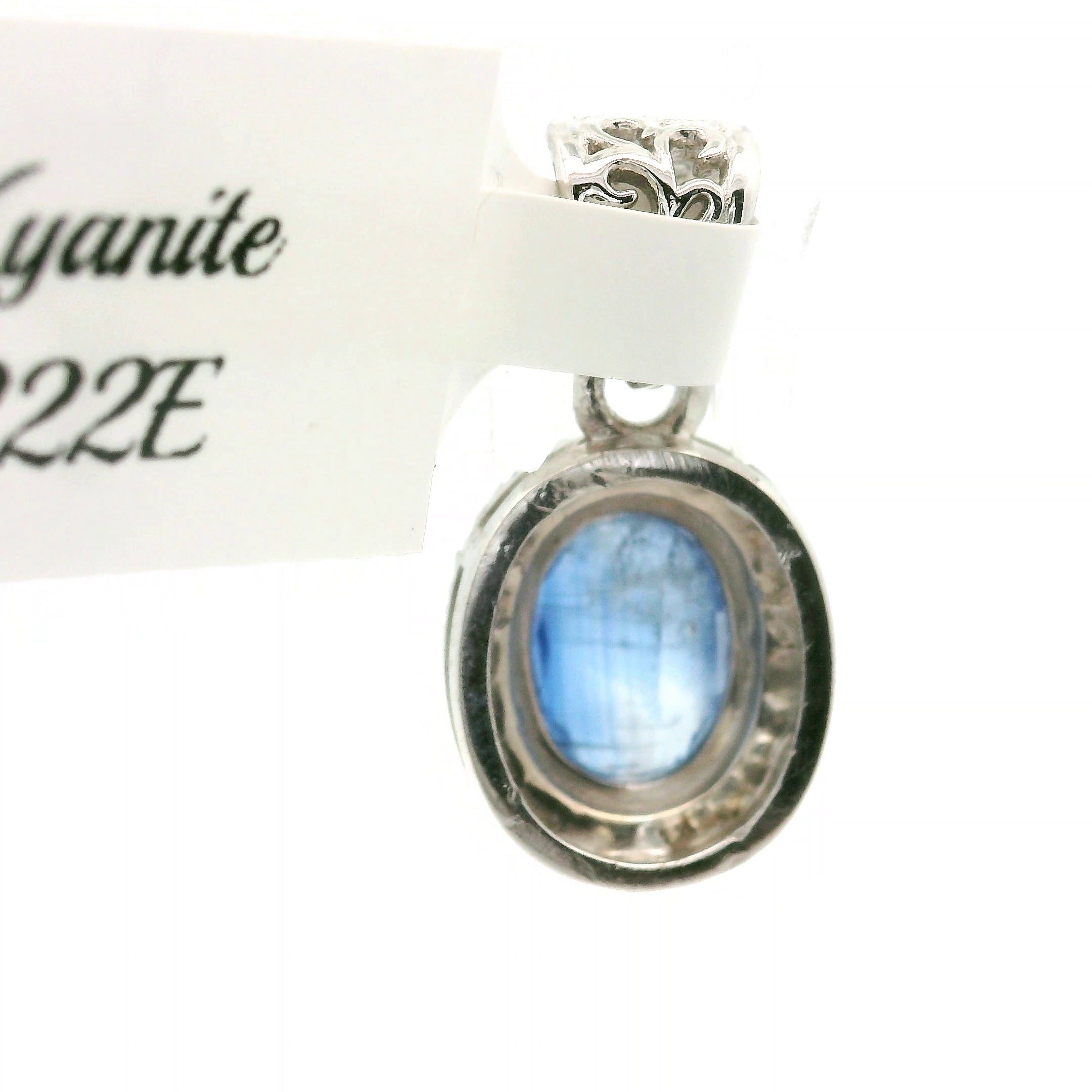 Blue Kyanite Pavé Pendant .925 Silver for Healing Work, High Intuition and Releasing Addiction
