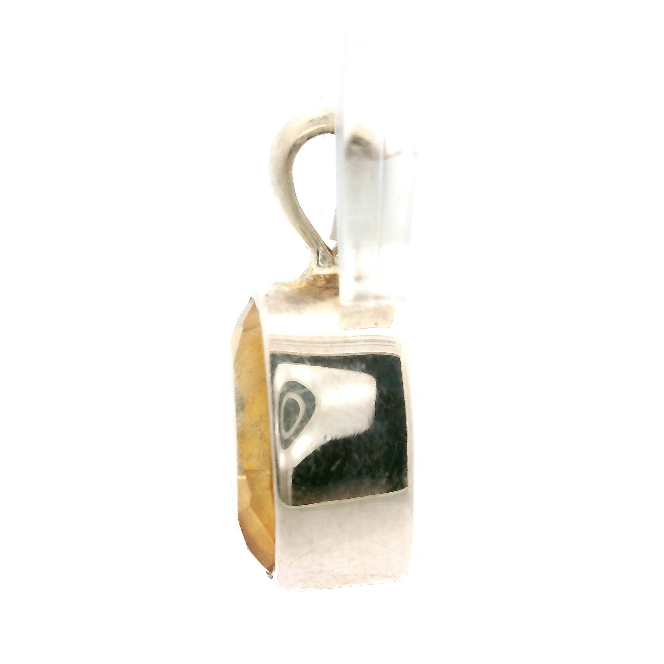 Citrine Faceted Pendant .925 Silver for Abundance, Good Luck and Positivity