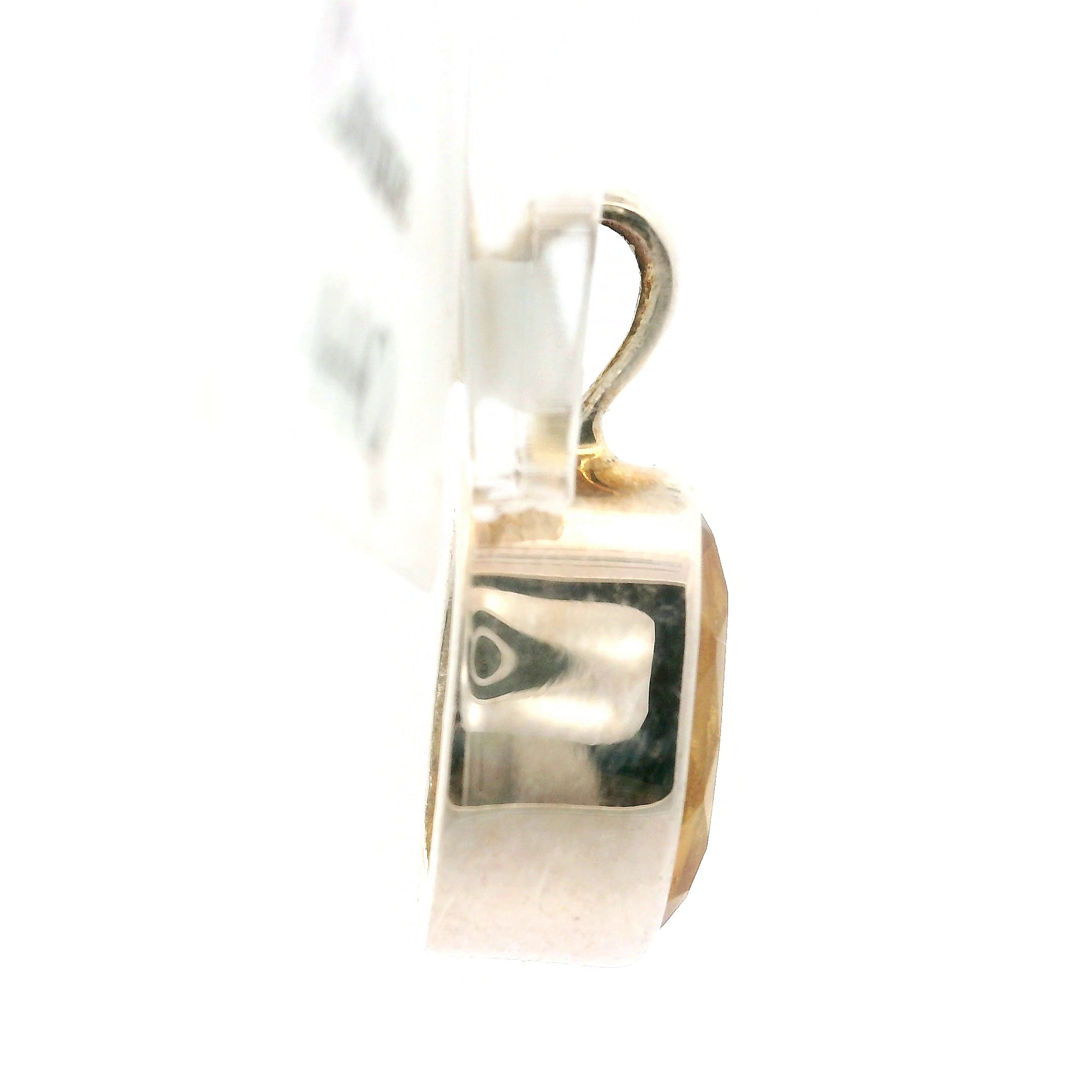 Citrine Faceted Pendant .925 Silver for Abundance, Good Luck and Positivity