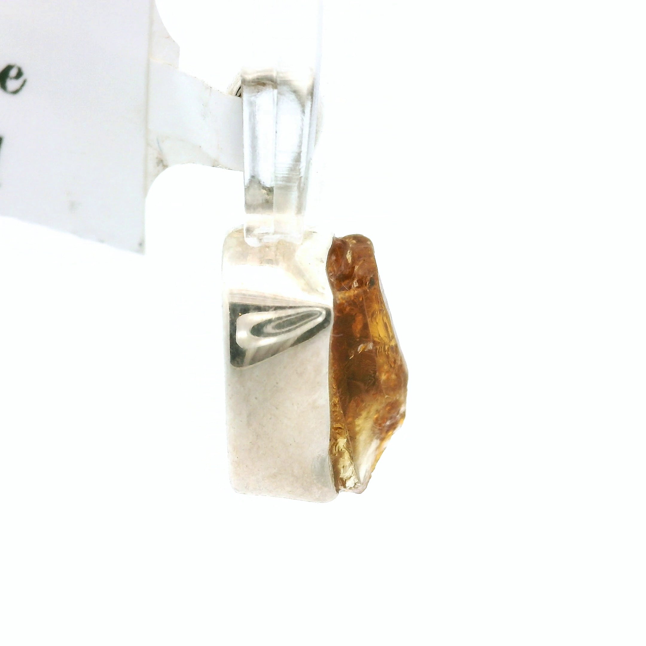 Raw Citrine Pendant .925 Silver for Abundance, Good Luck and Positivity