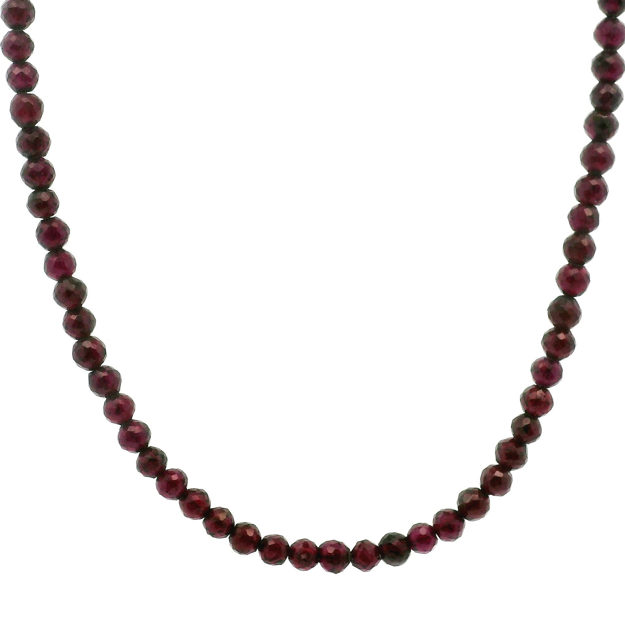 Rhodolite Garnet Micro Faceted Necklace 925 Silver for Manifesting Love and Success in your Career, Protection and Wealth