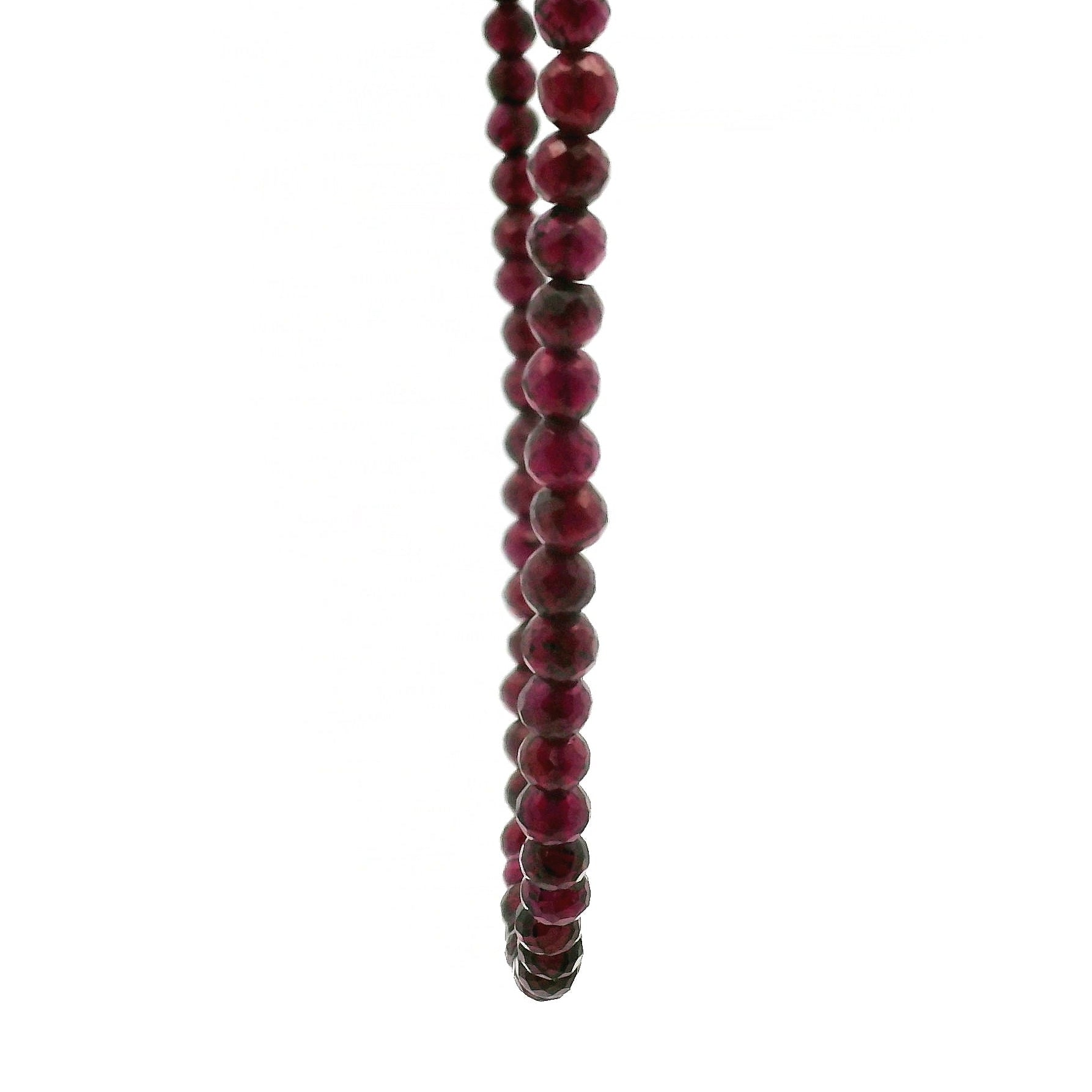 Rhodolite Garnet Micro Faceted Necklace 925 Silver for Manifesting Love and Success in your Career, Protection and Wealth