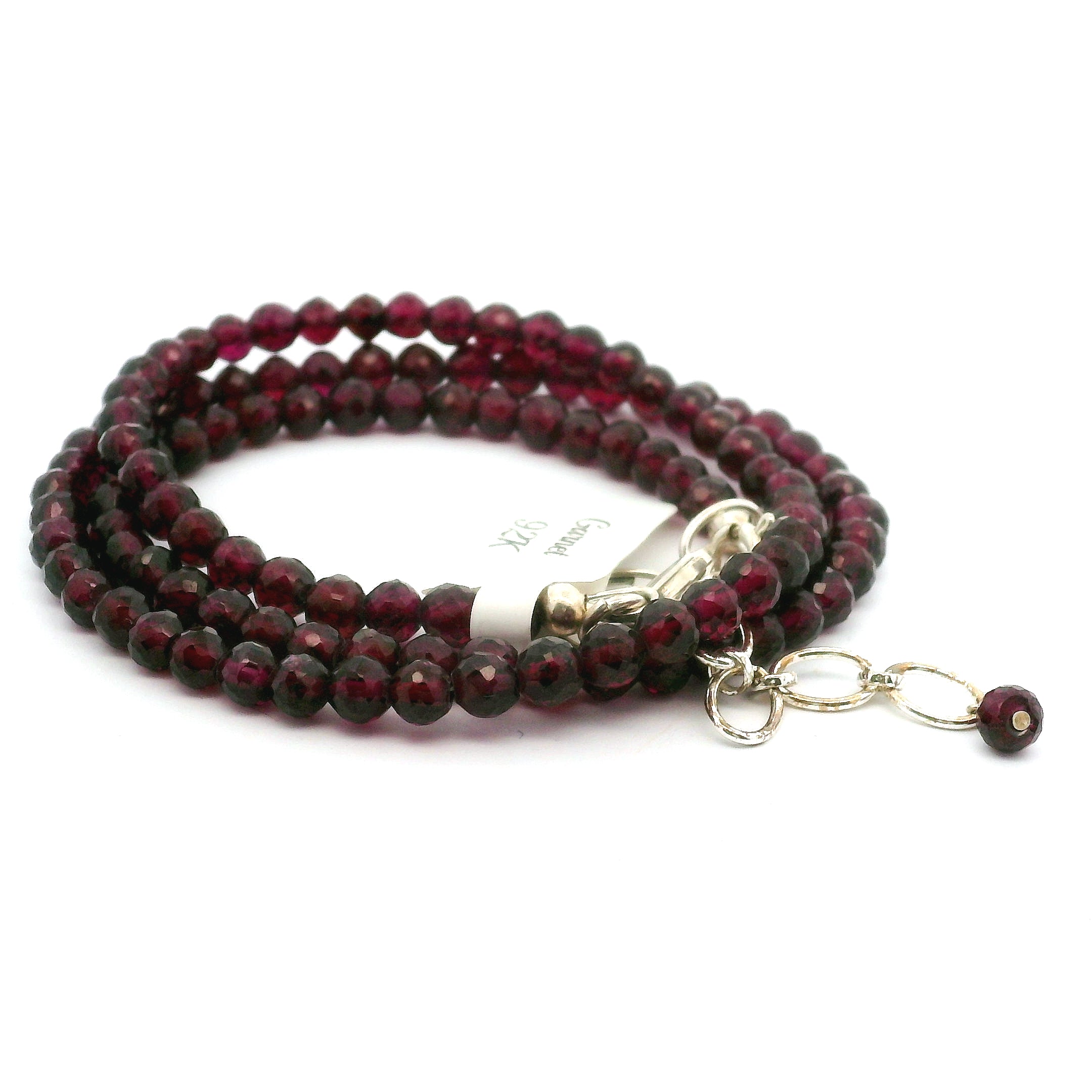 Rhodolite Garnet Micro Faceted Necklace 925 Silver for Manifesting Love and Success in your Career, Protection and Wealth
