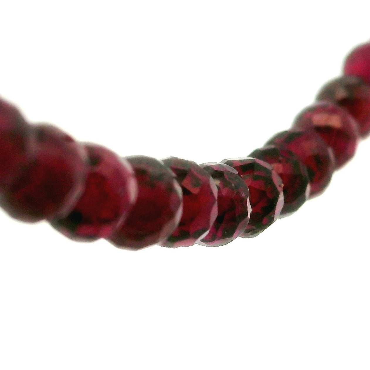 Rhodolite Garnet Micro Faceted Necklace 925 Silver for Manifesting Love and Success in your Career, Protection and Wealth