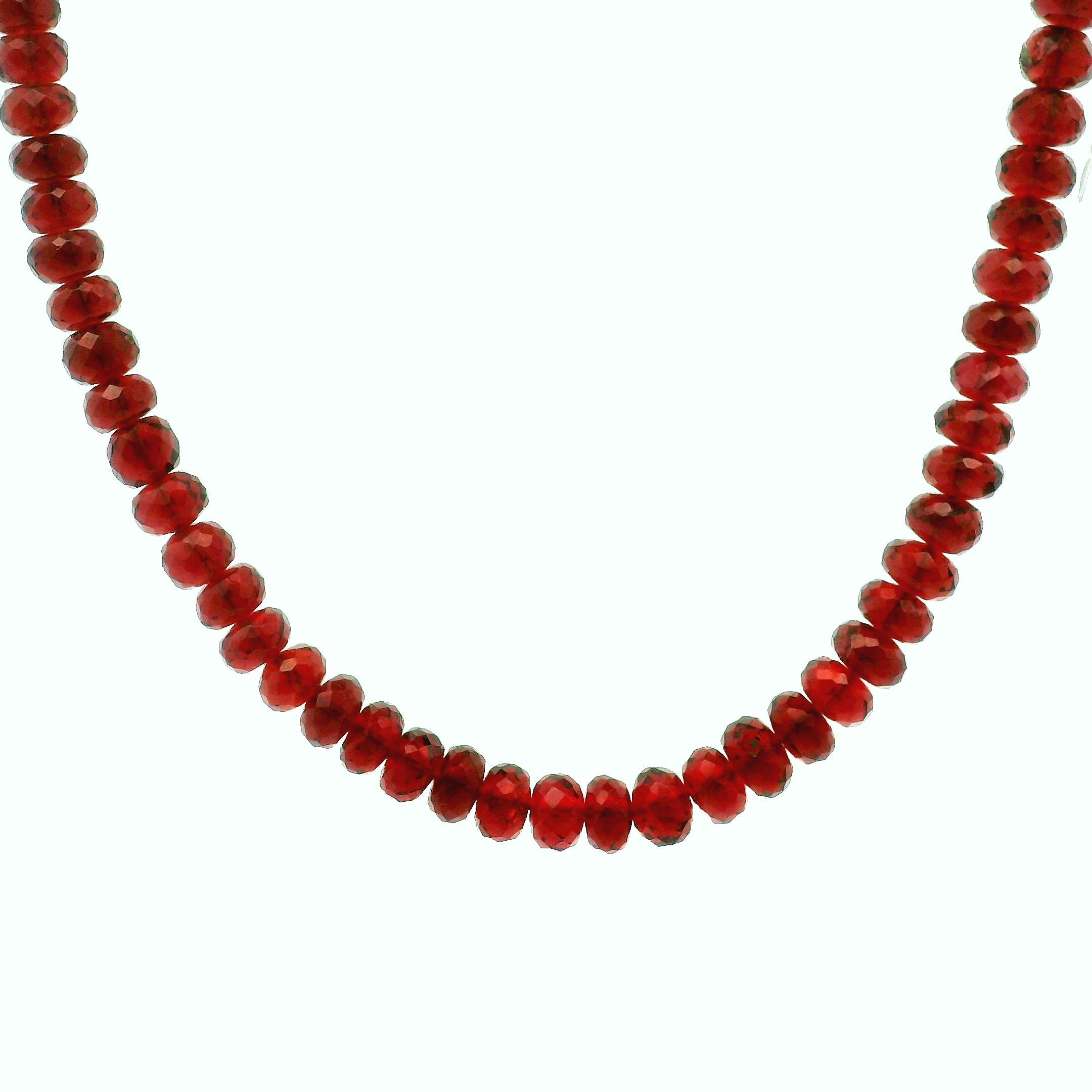 Garnet Micro Faceted Rondelle Necklace 925 Silver for Manifesting Love and Success in your Career, Protection and Wealth
