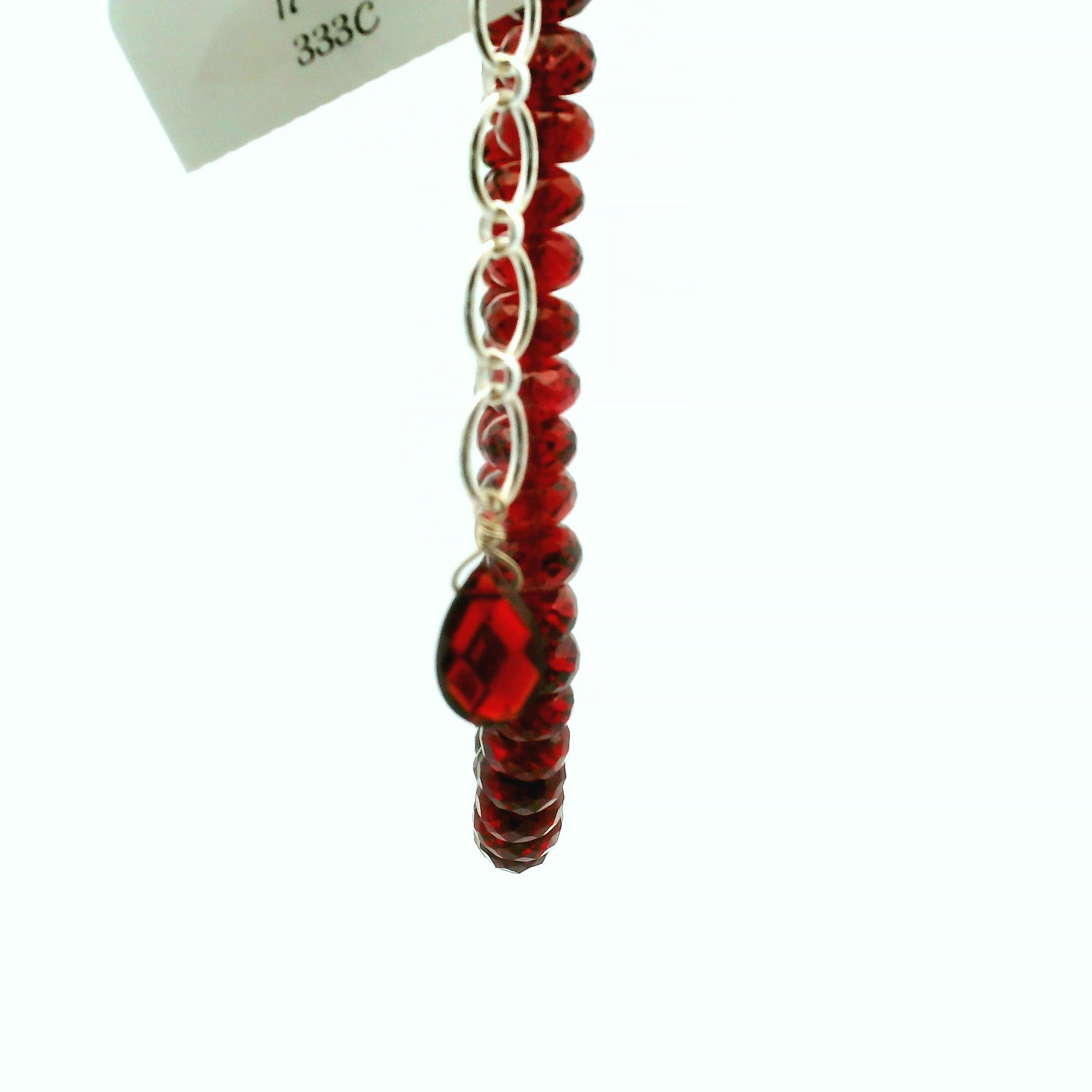 Garnet Micro Faceted Rondelle Necklace 925 Silver for Manifesting Love and Success in your Career, Protection and Wealth