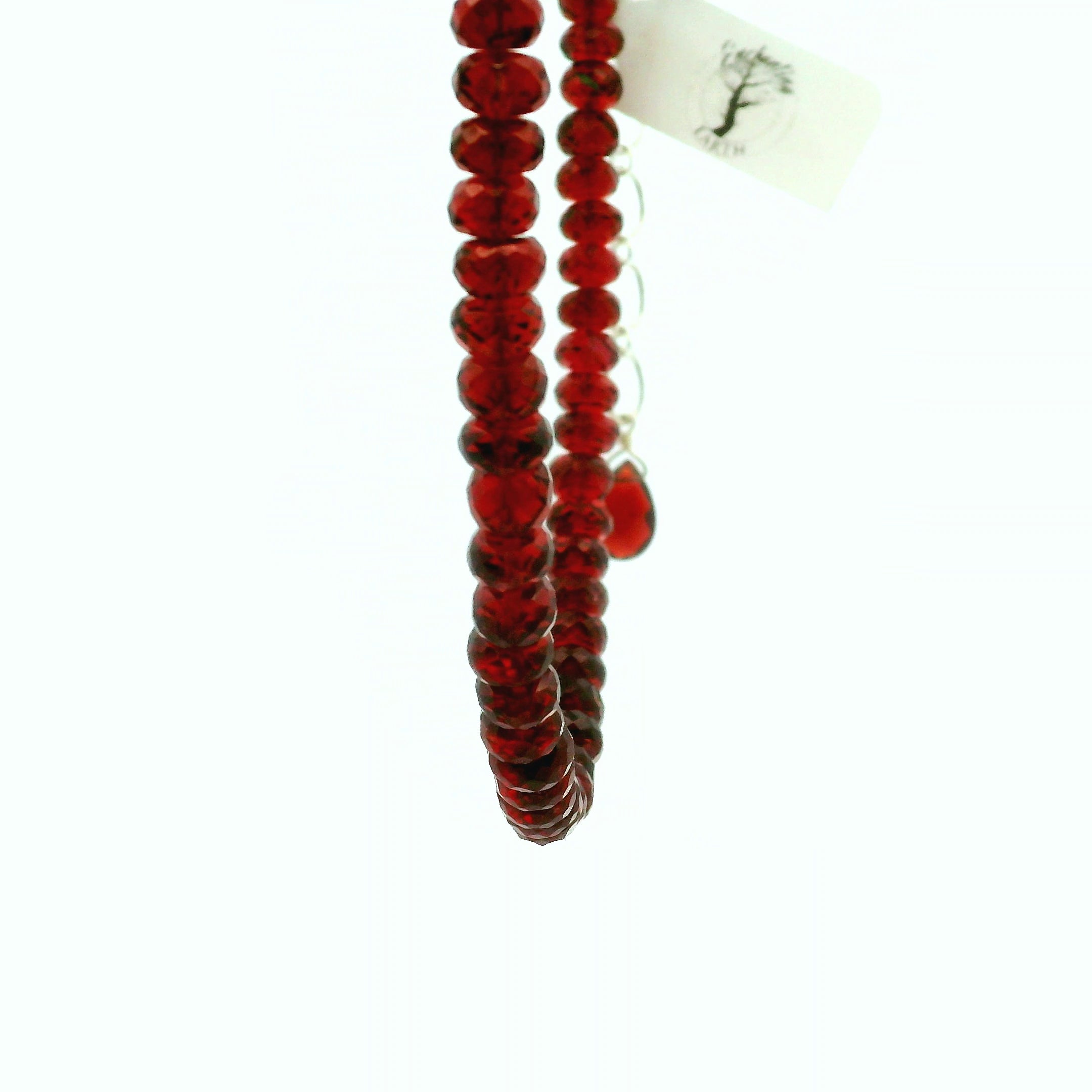Garnet Micro Faceted Rondelle Necklace 925 Silver for Manifesting Love and Success in your Career, Protection and Wealth