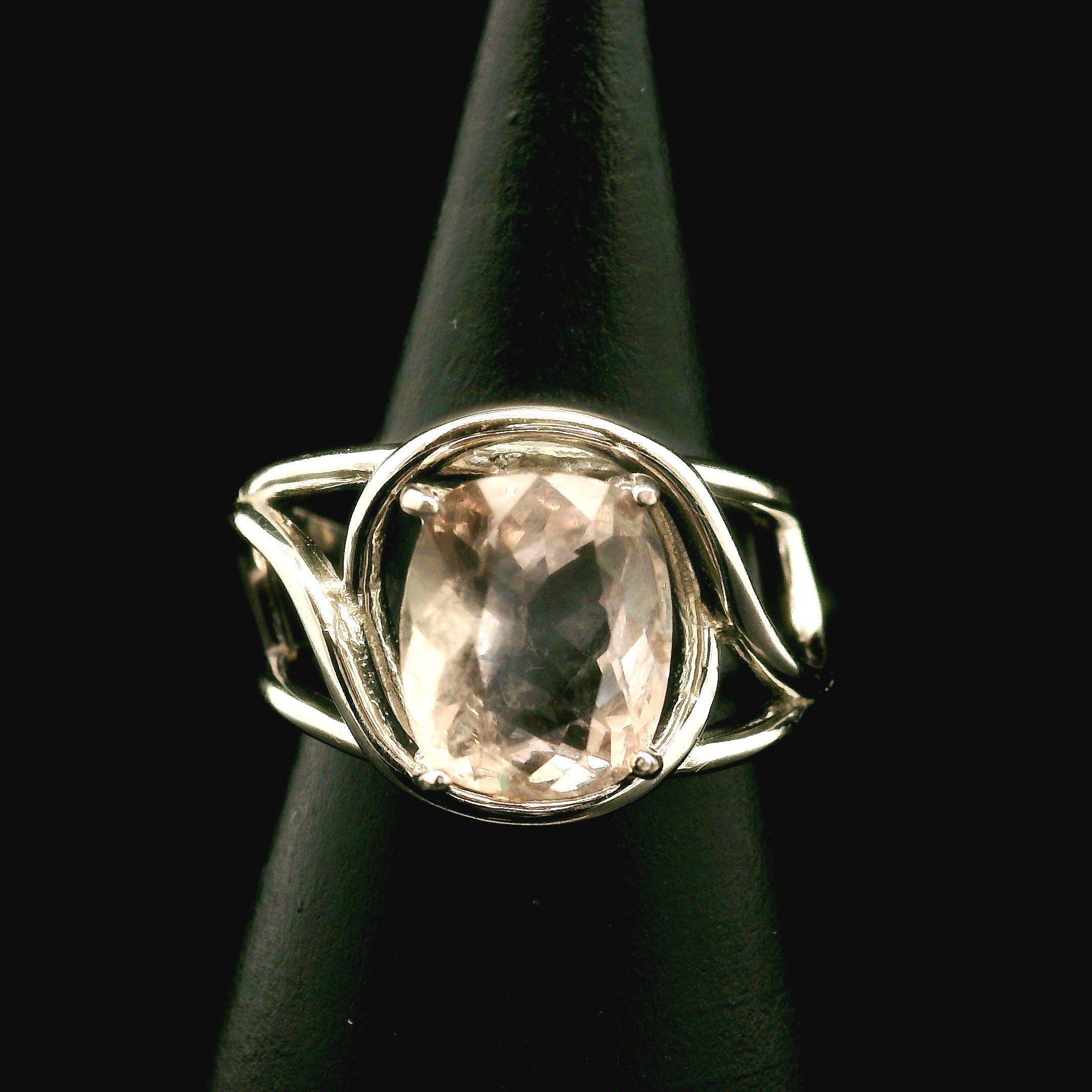 Ethiopian Fluorite Cuff Ring .925 Silver for Clarity and Focus