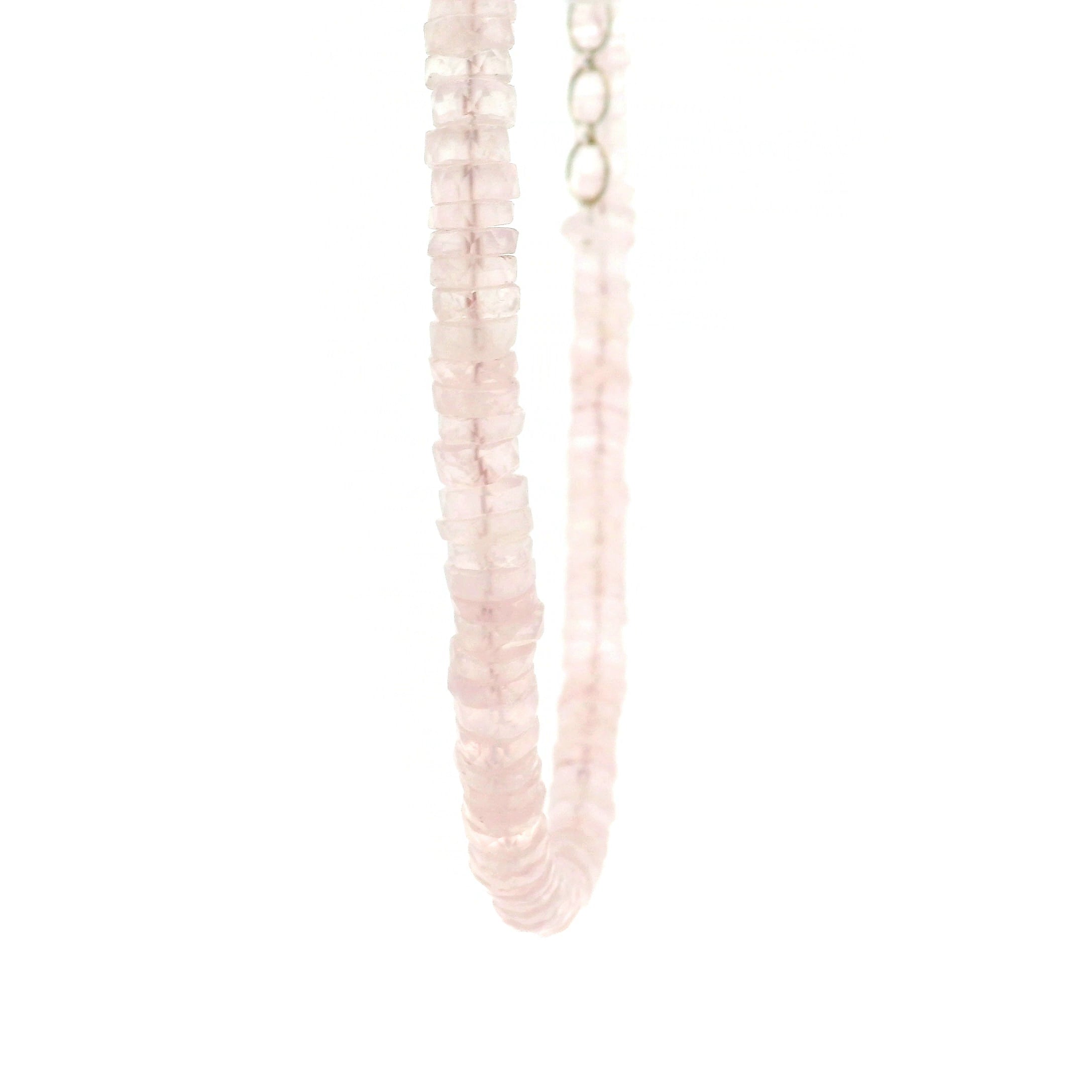 Rose Quartz Faceted Necklace 925 Silver for Compassion, Self Love and Releasing Emotional Barriers