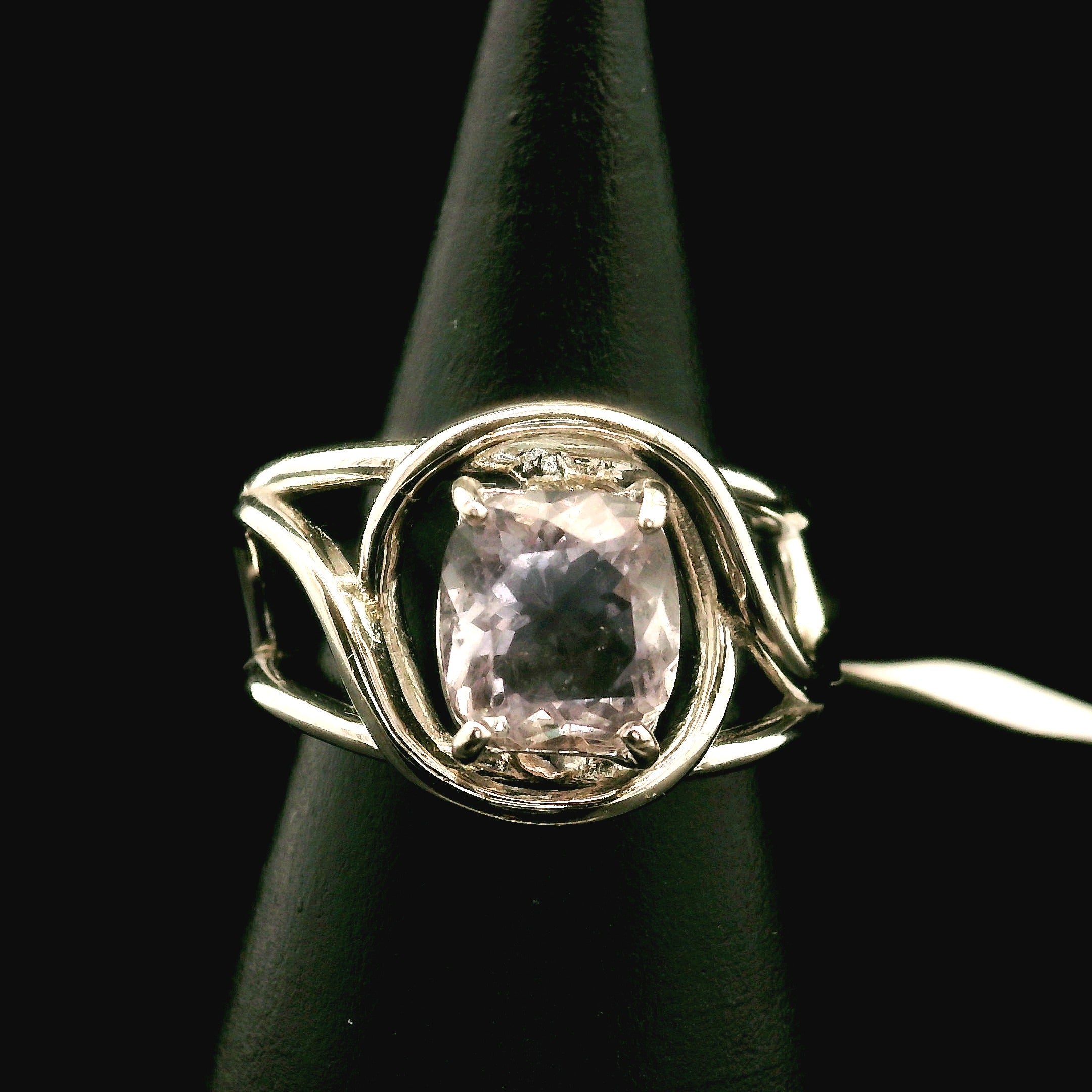 Ethiopian Fluorite Cuff Ring .925 Silver for Clarity and Focus