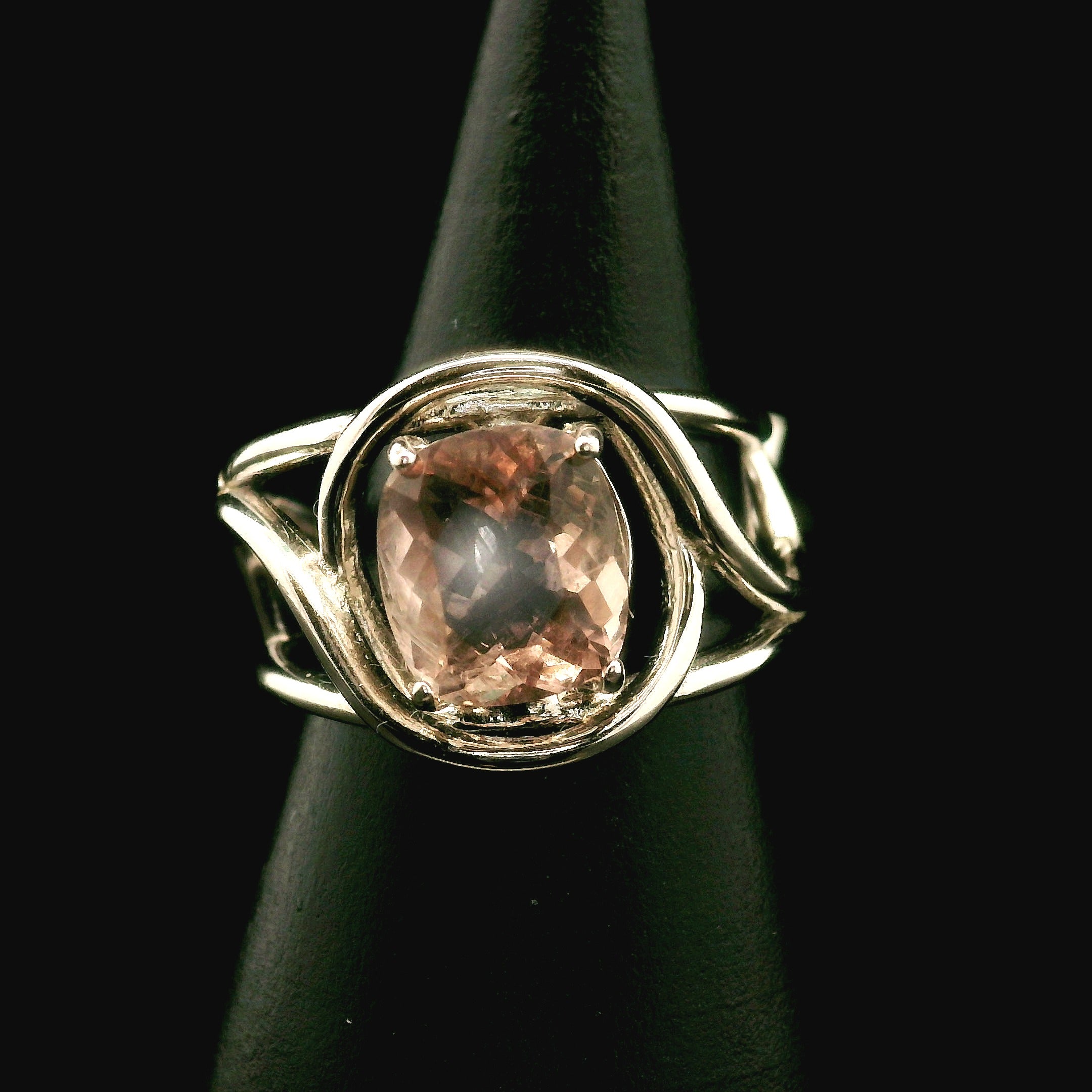 Ethiopian Fluorite Cuff Ring .925 Silver for Clarity and Focus