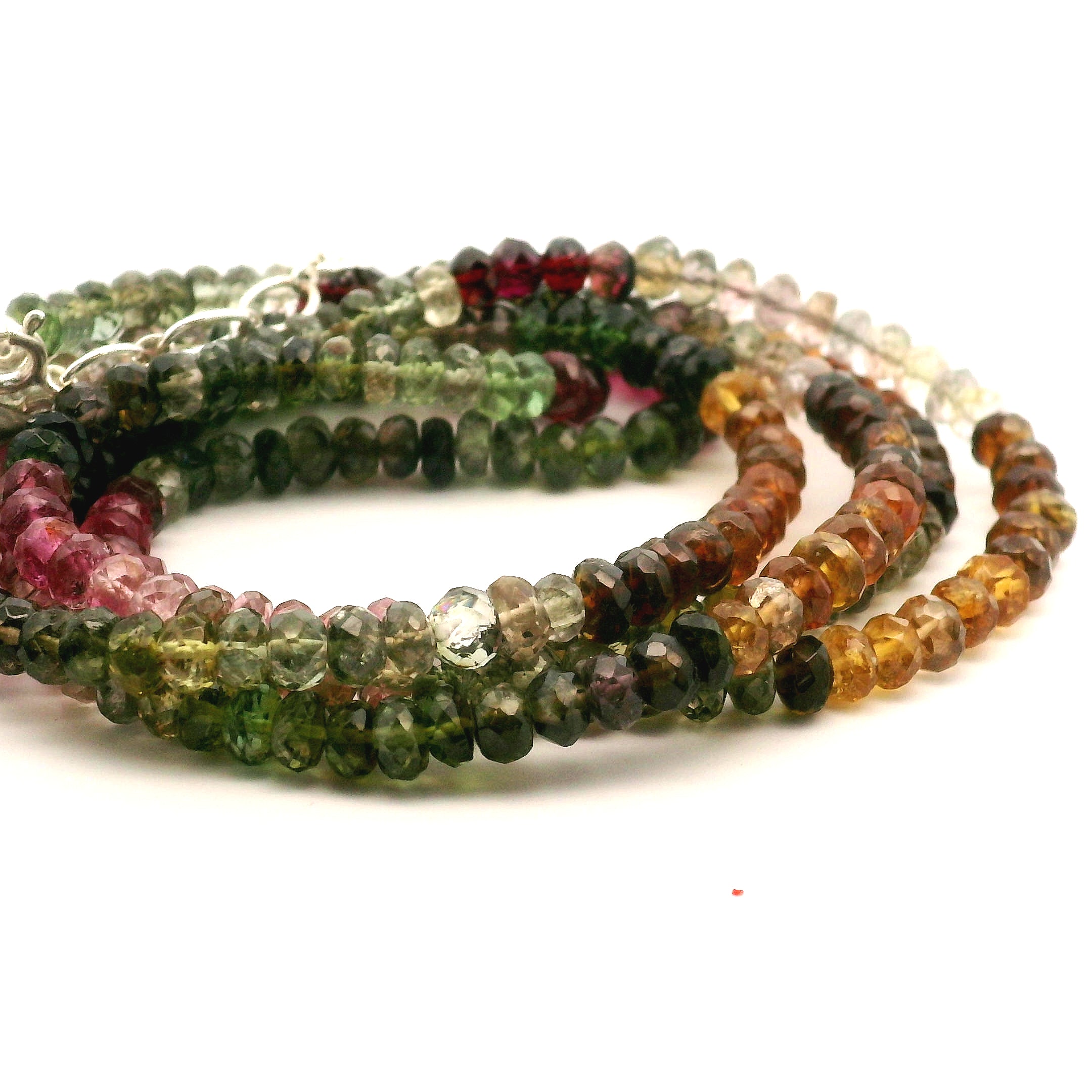Multi Tourmaline Faceted Necklace 925 Silver for Harmony, Flow and Strength